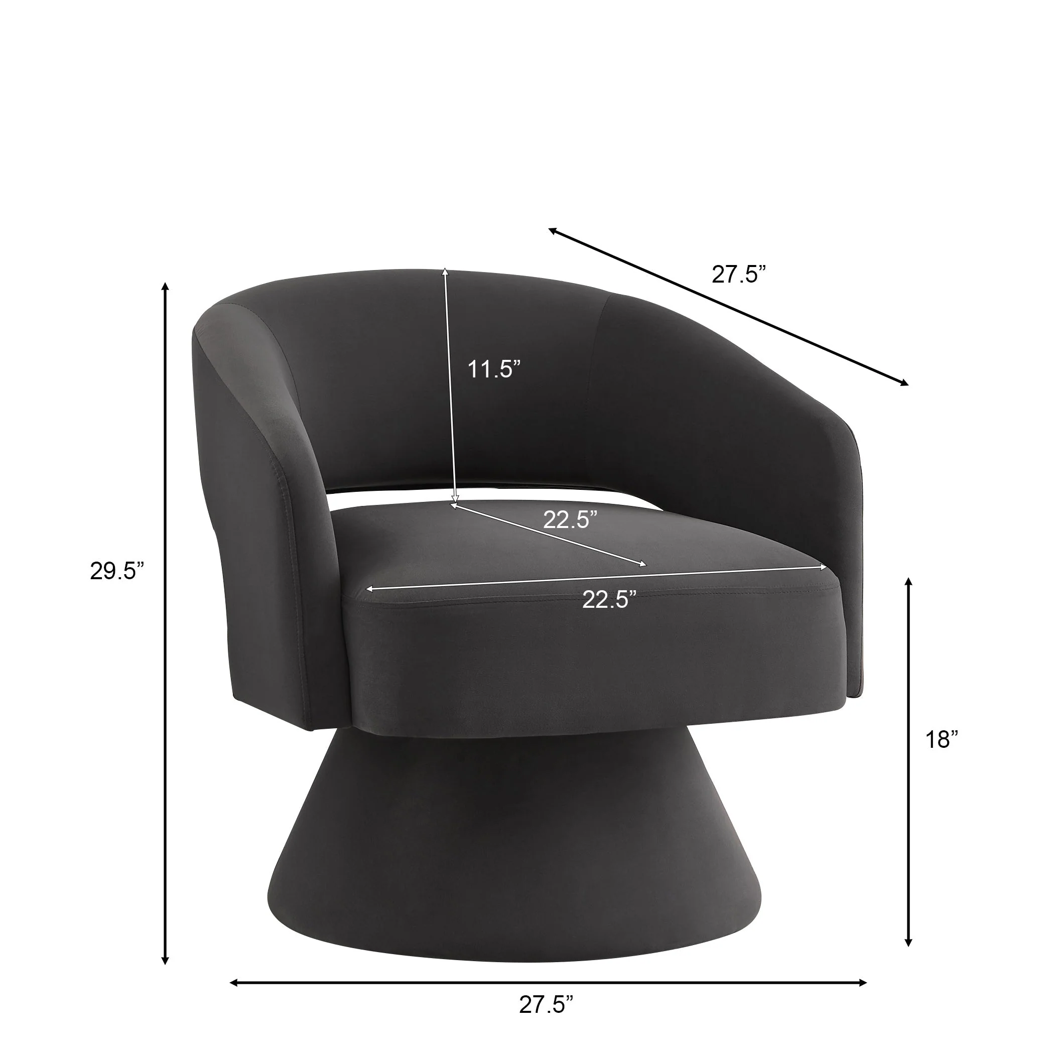 Modern Swivel Barrel Chair Upholstered Velvet Accent Chair - Image 8