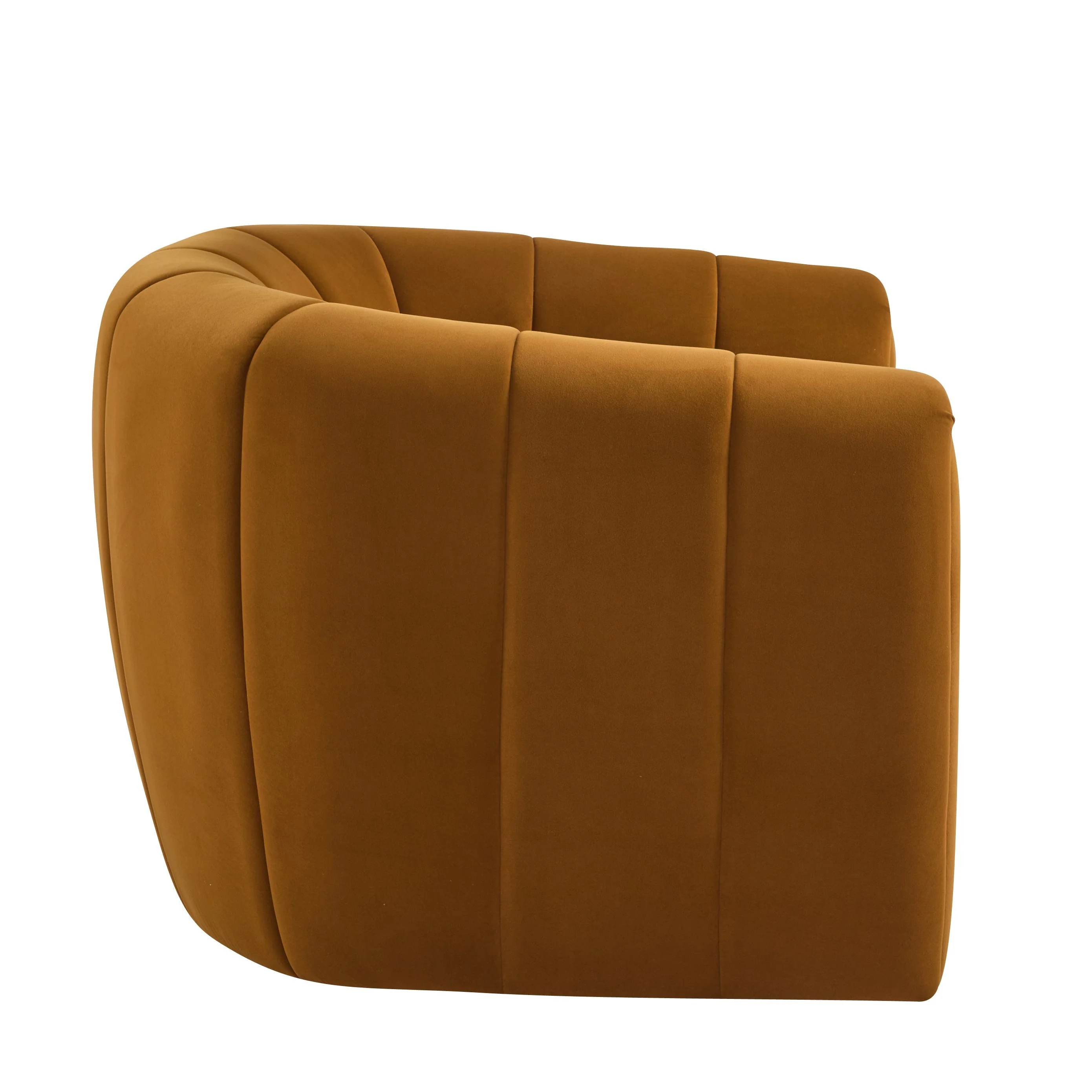 Modern Swivel Club Chair with Premium Velvet Tub Design in Dark Yellow - Image 4