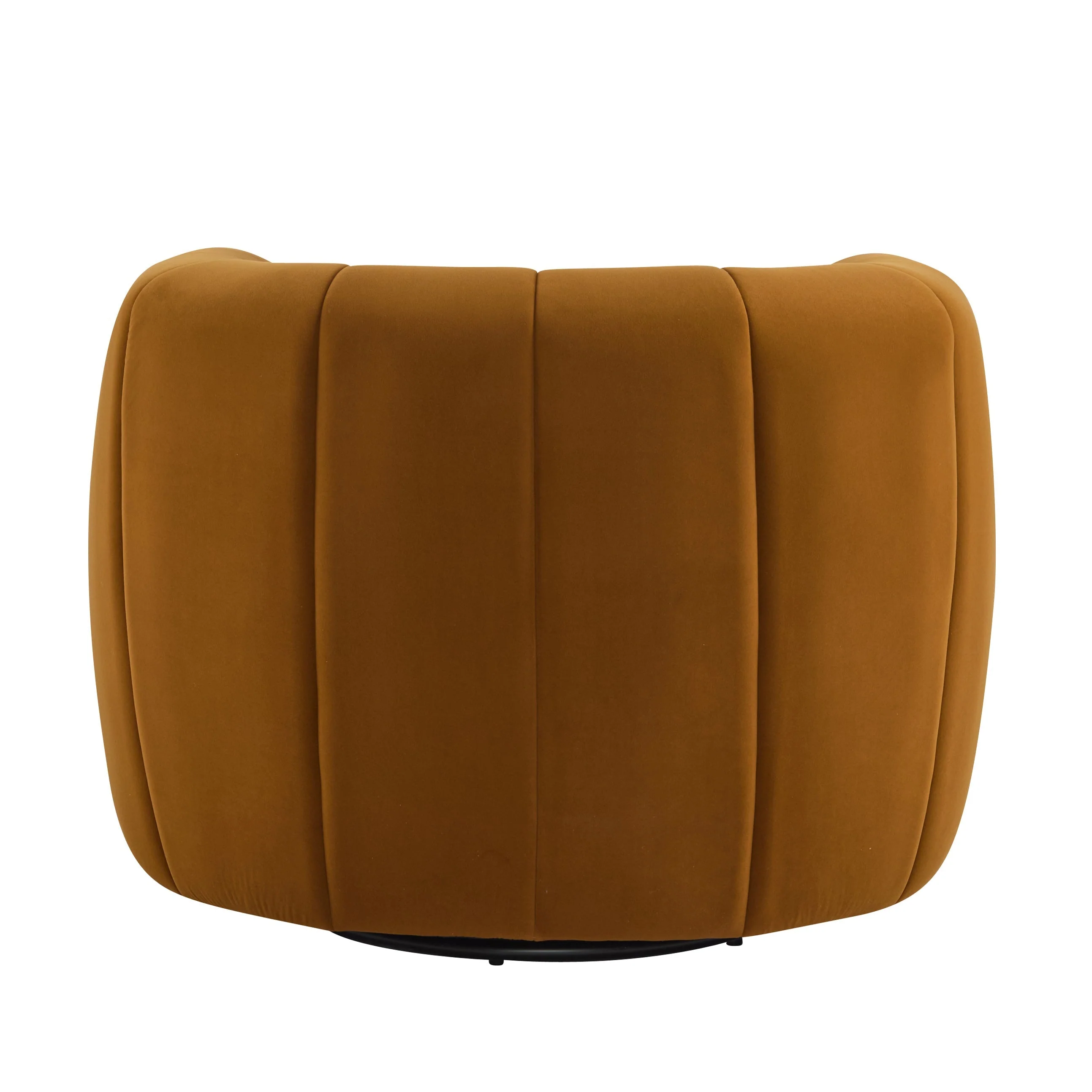 Modern Swivel Club Chair with Premium Velvet Tub Design in Dark Yellow - Image 6