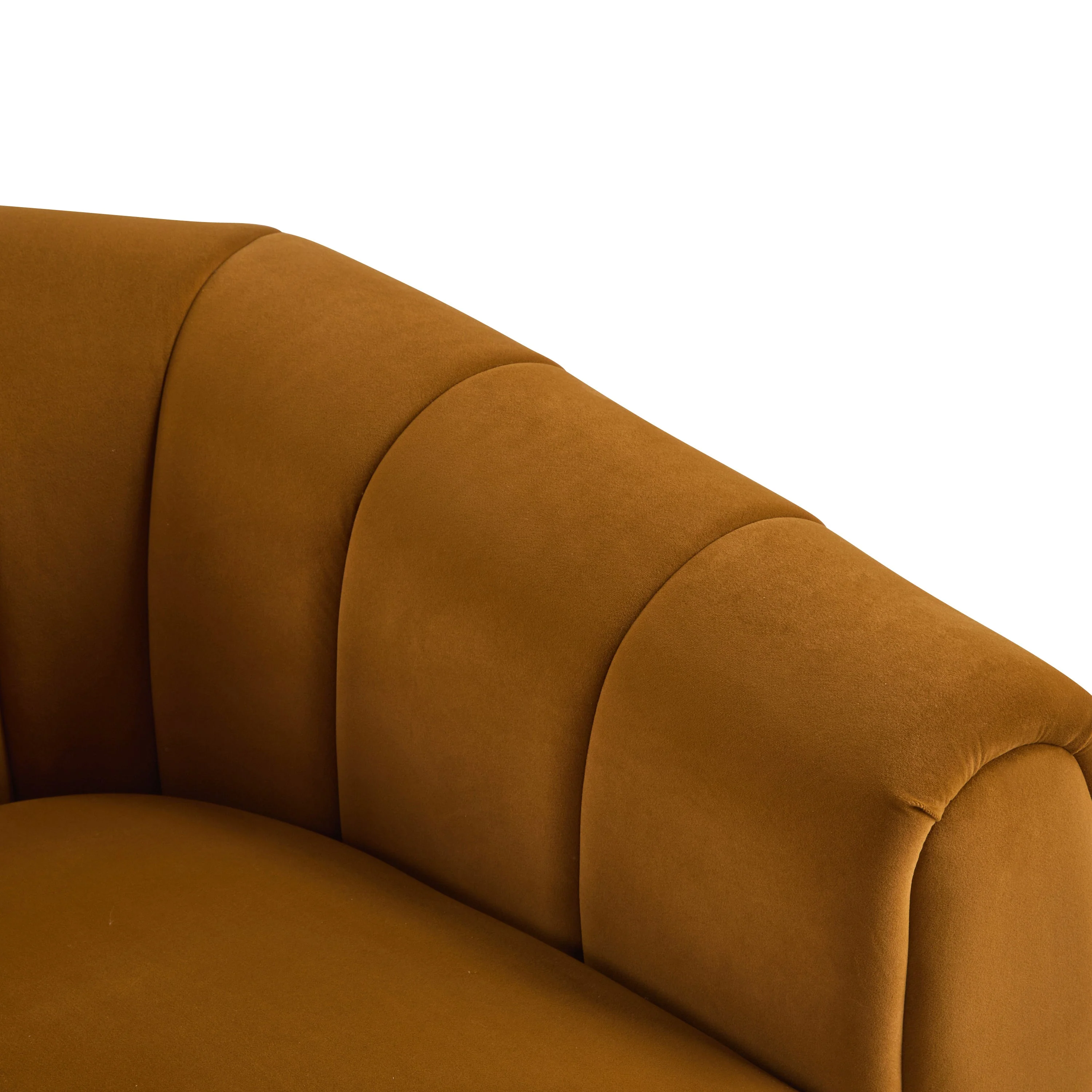 Modern Swivel Club Chair with Premium Velvet Tub Design in Dark Yellow - Image 8