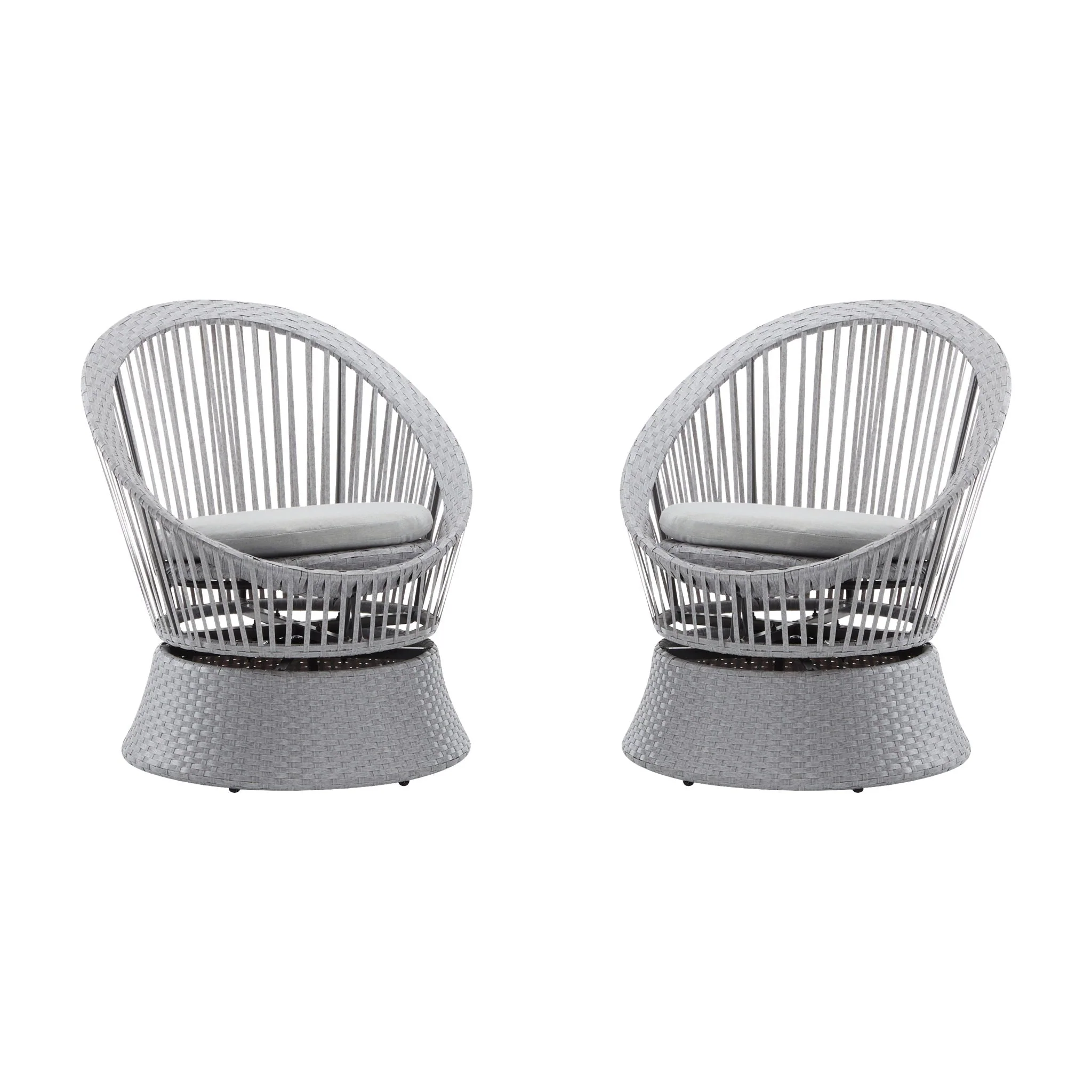 Modern Swivel Wicker Lounge Chair With Round Design - Image 3