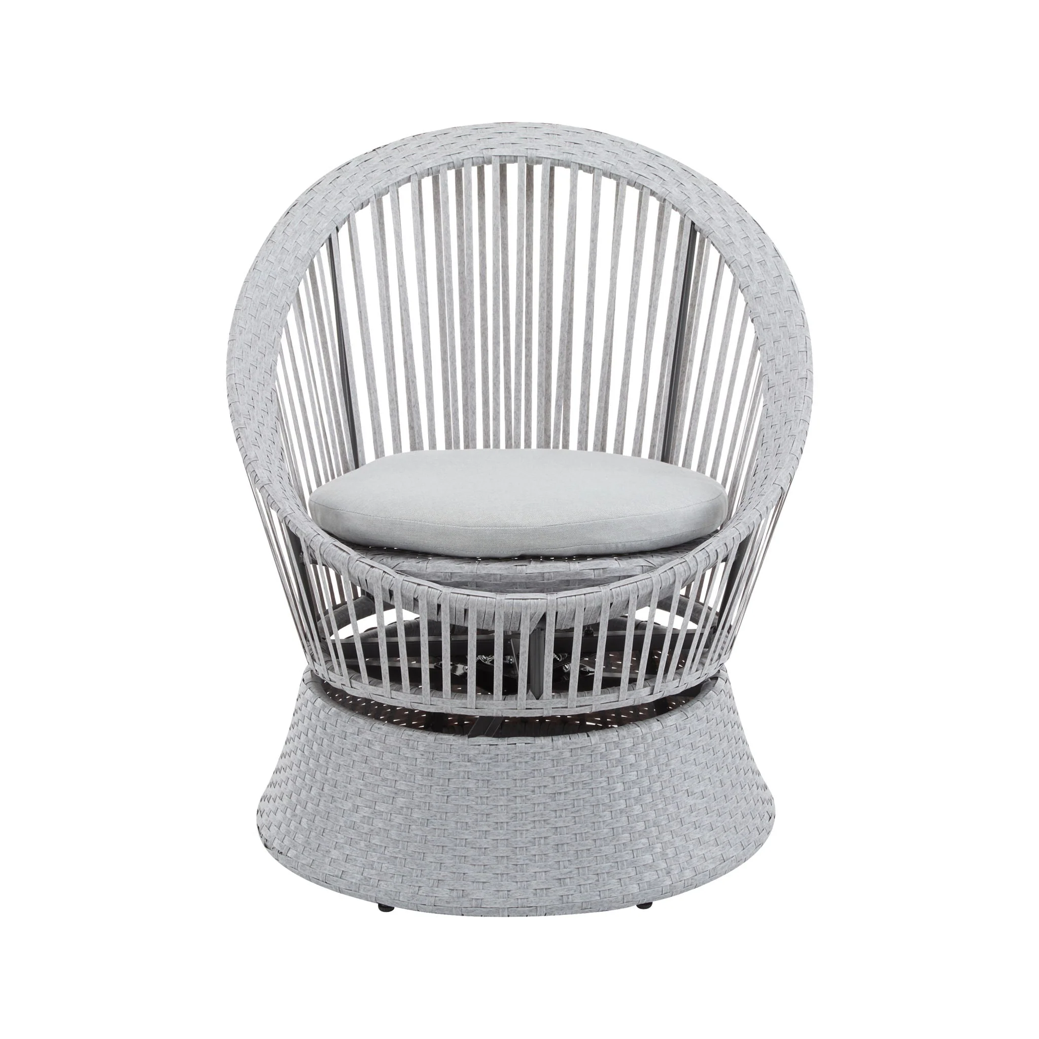 Modern Swivel Wicker Lounge Chair With Round Design - Image 4