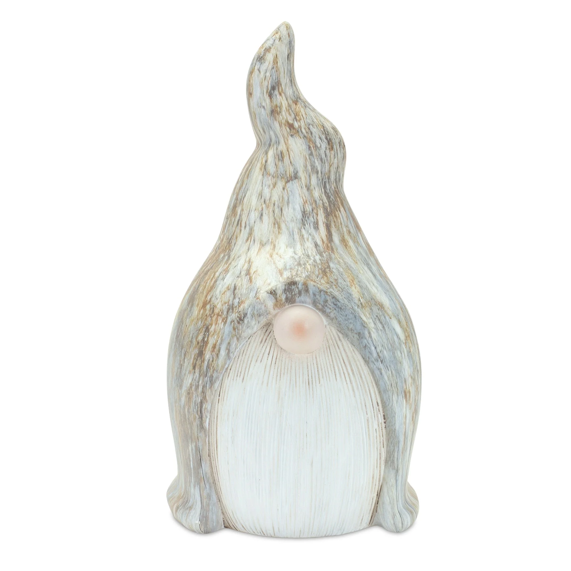 Modern Terra Cotta Gnome Figurine with Marble Finish (Set of 2) - Image 3