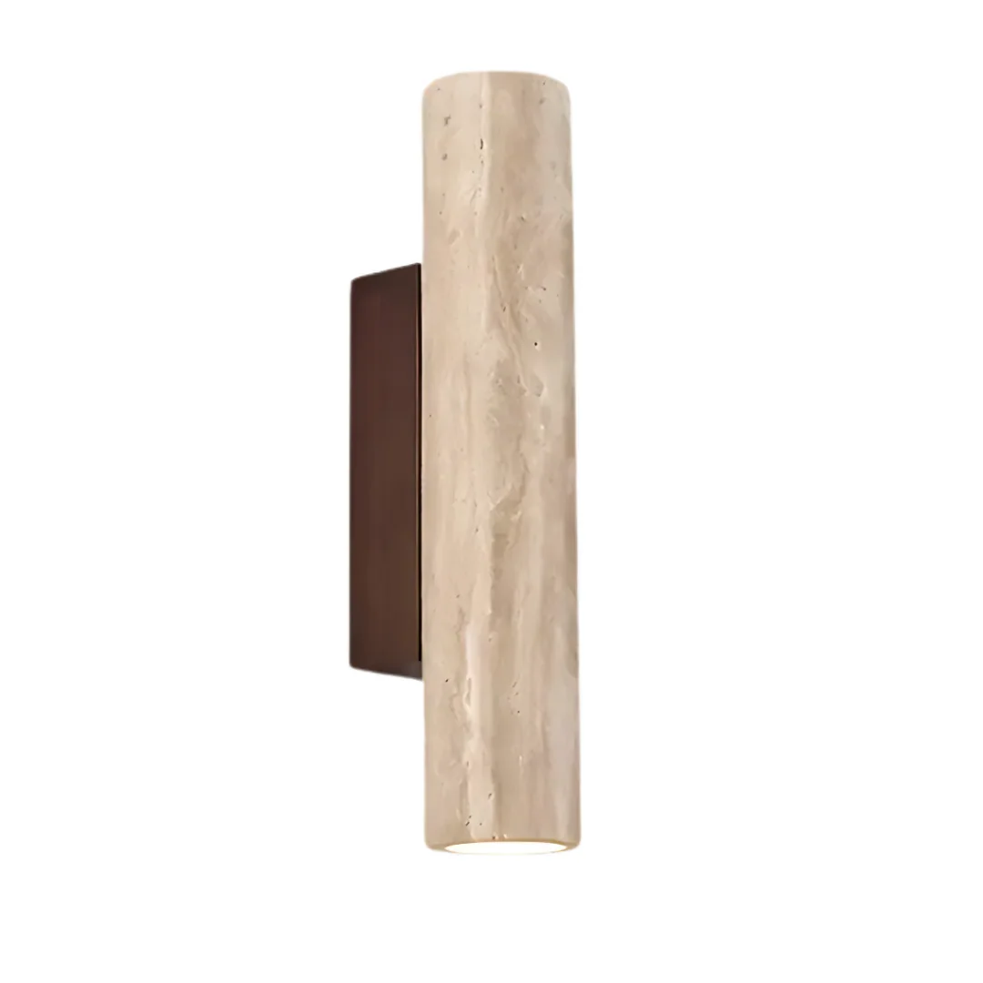 Modern Travertine Marble Cylinder LED Wall Sconce Warm White - Image 4