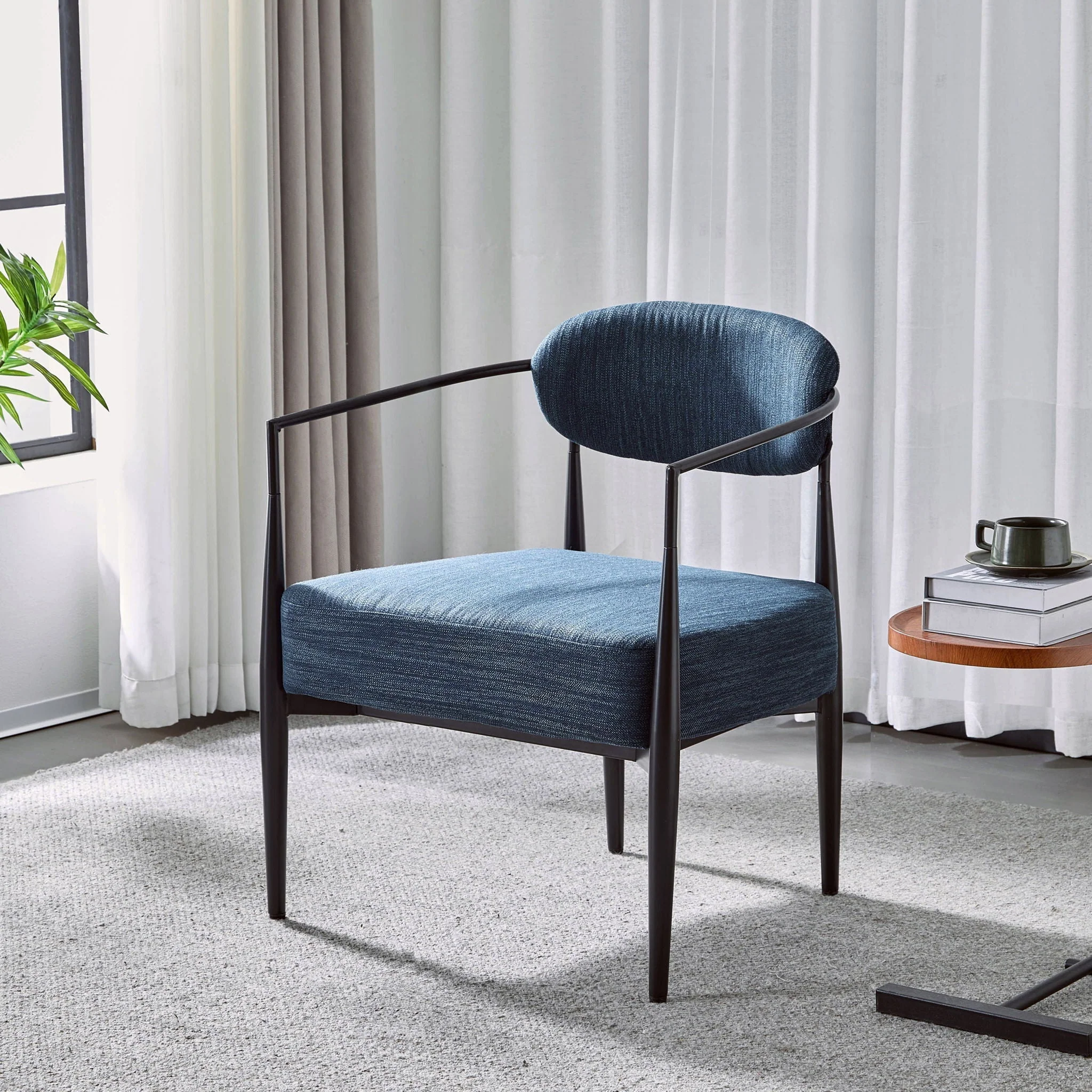 Modern Upholstered Accent Armchair With Pocket Spring Seat - Image 4