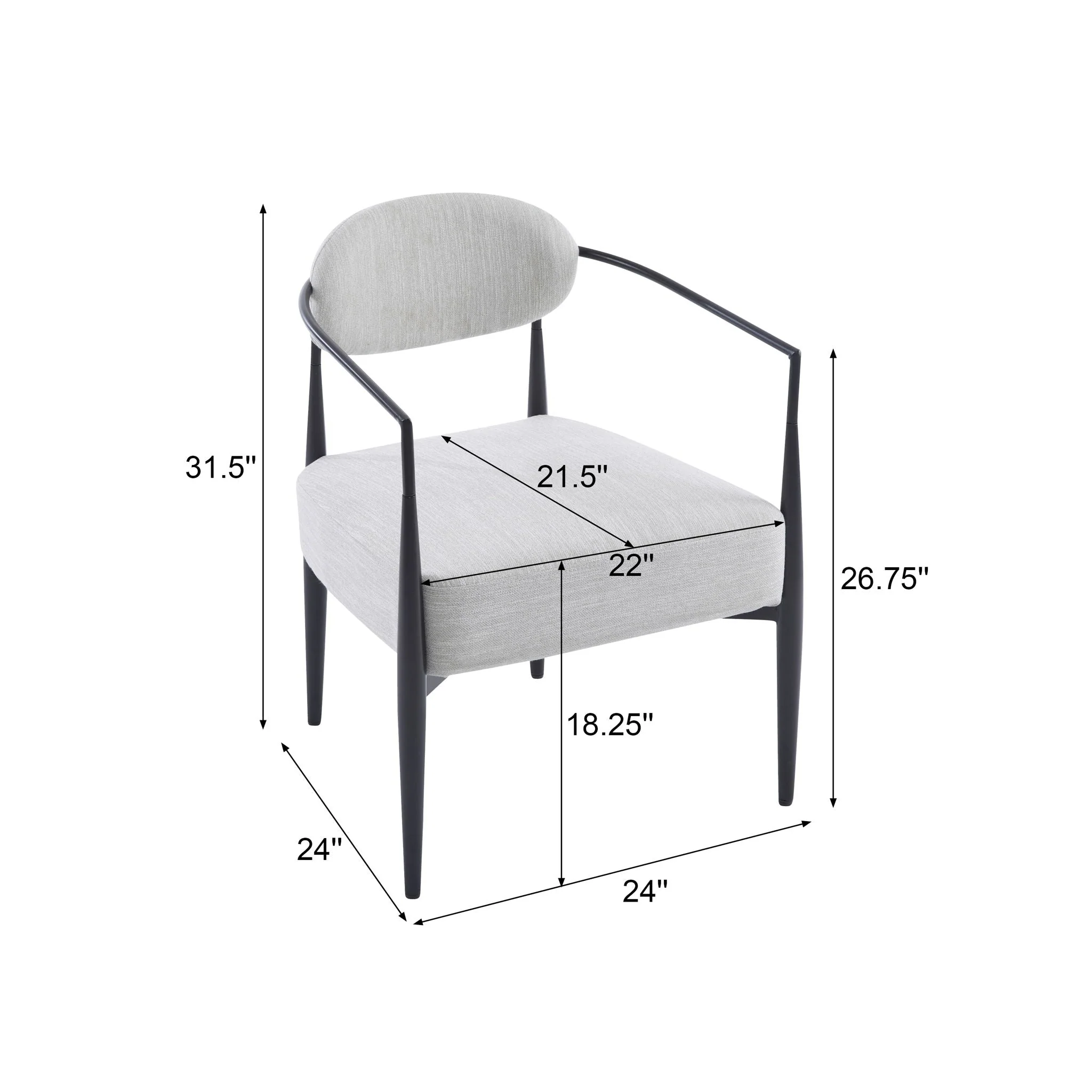Modern Upholstered Accent Armchair With Pocket Spring Seat - Image 6