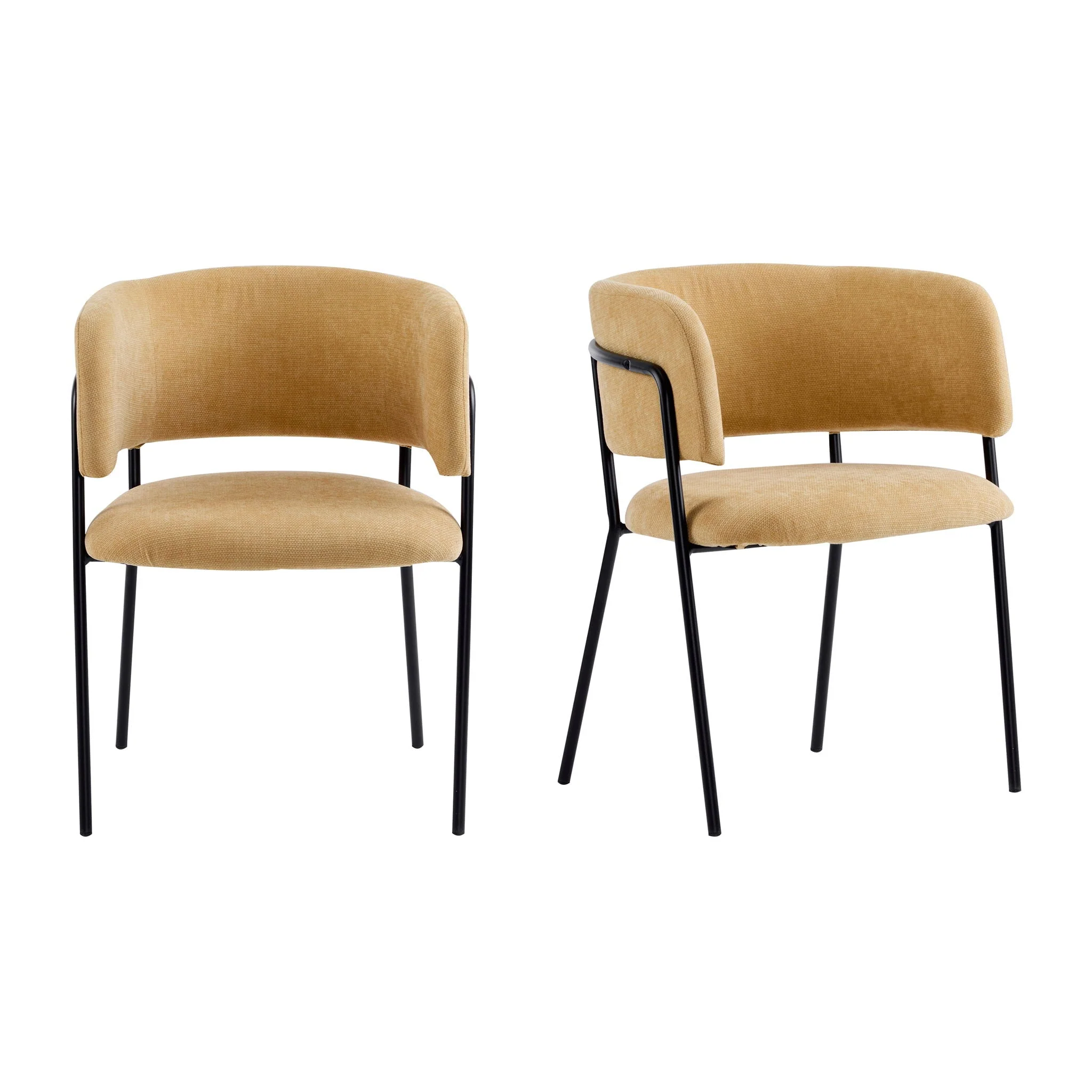 Modern Upholstered Arm Dining Chair Set - Image 2