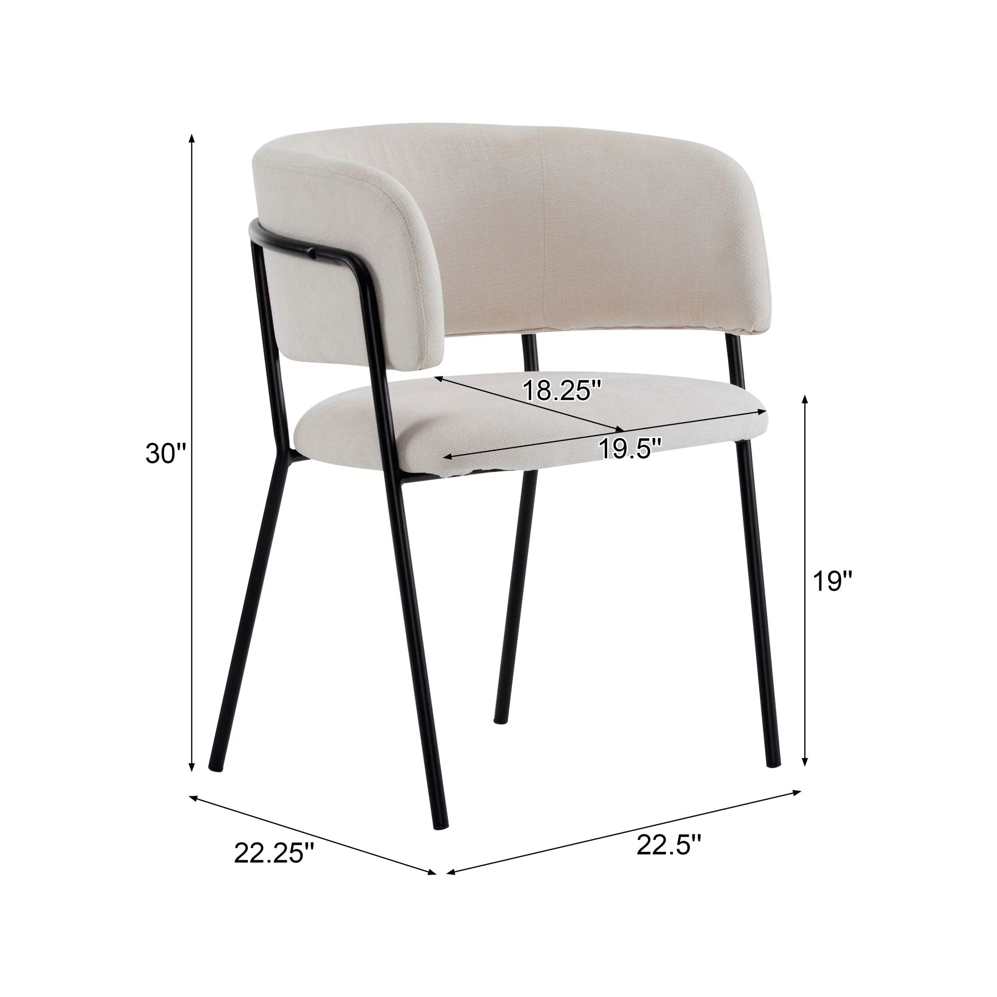 Modern Upholstered Arm Dining Chair Set - Image 8