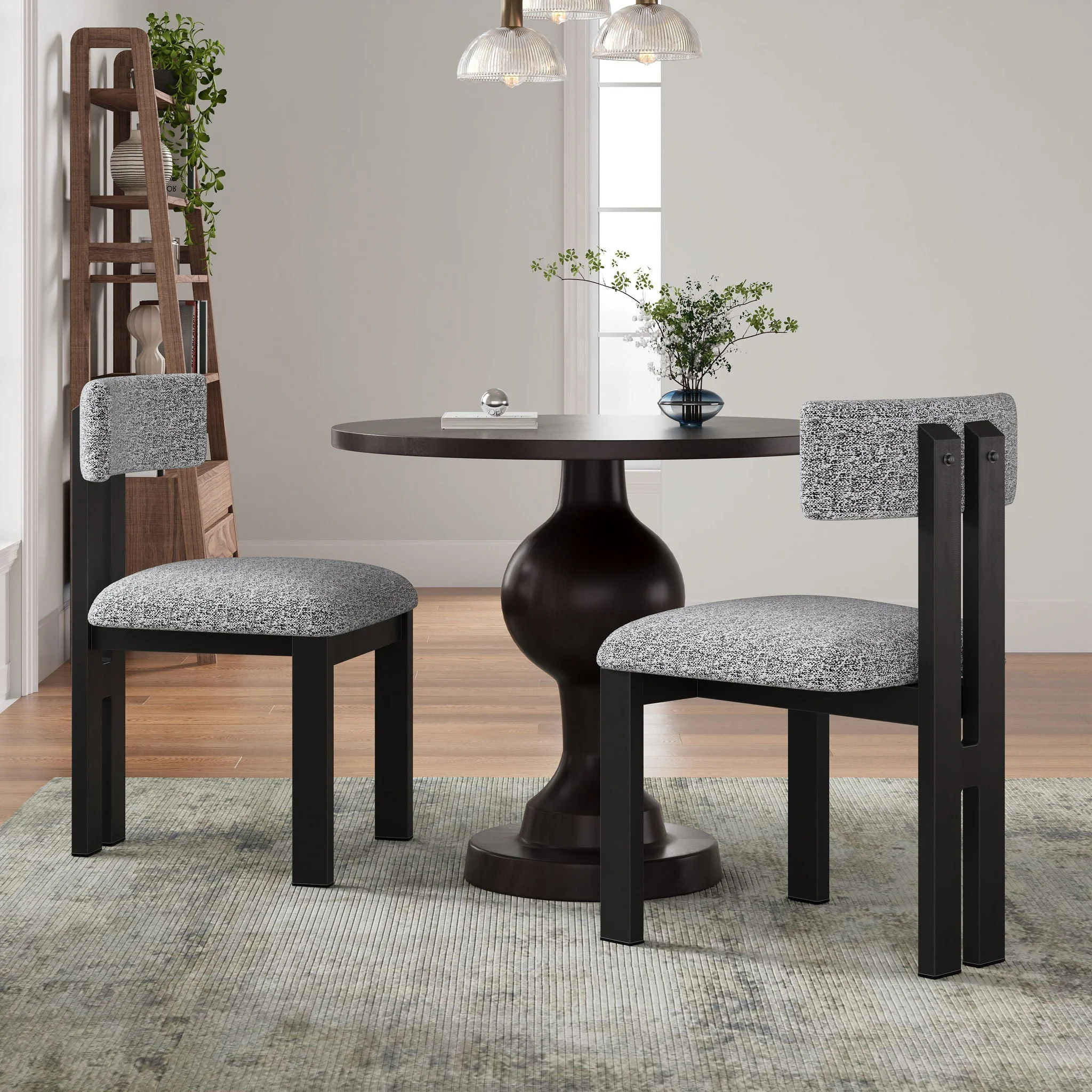 Modern Upholstered Armless Dining Chairs With Metal Legs - Image 11
