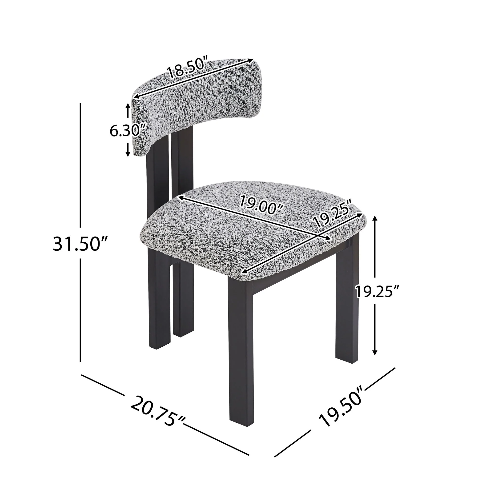 Modern Upholstered Armless Dining Chairs With Metal Legs - Image 12