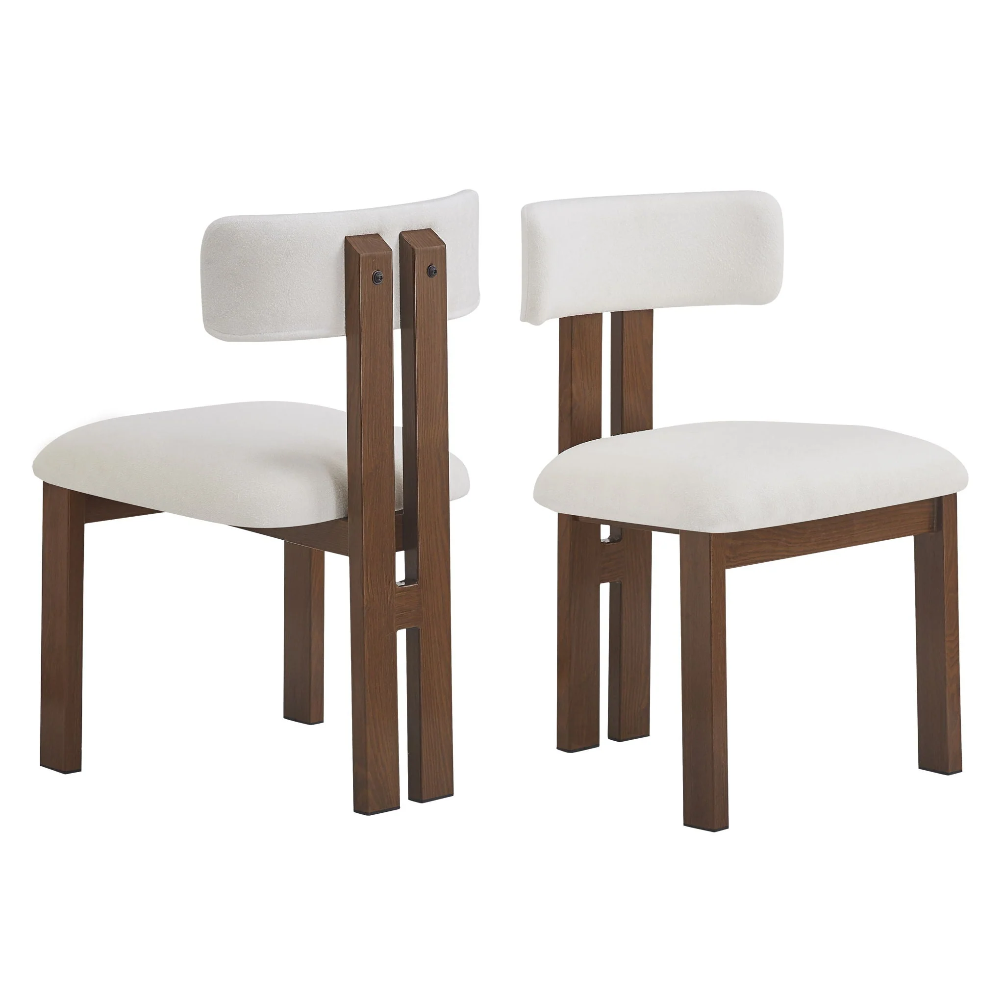 Modern Upholstered Armless Dining Chairs With Metal Legs - Image 3
