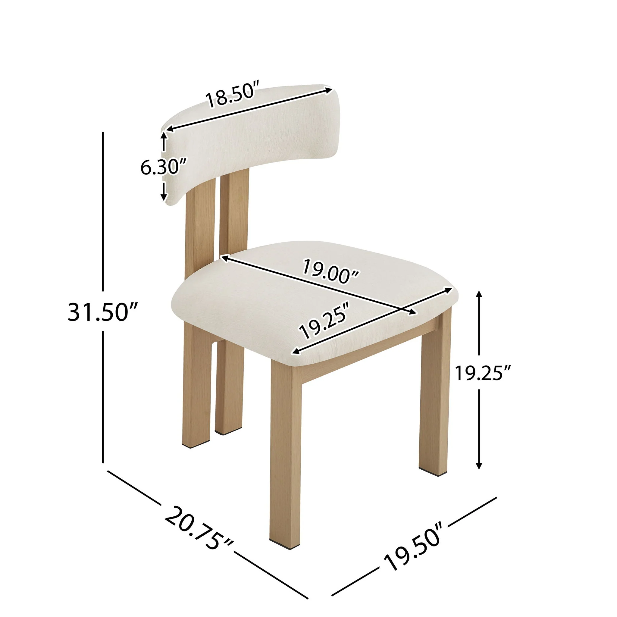 Modern Upholstered Armless Dining Chairs With Metal Legs - Image 5