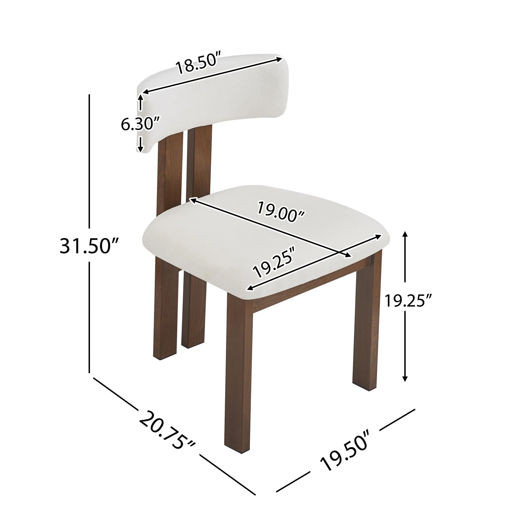 Modern Upholstered Armless Dining Chairs With Metal Legs - Image 7