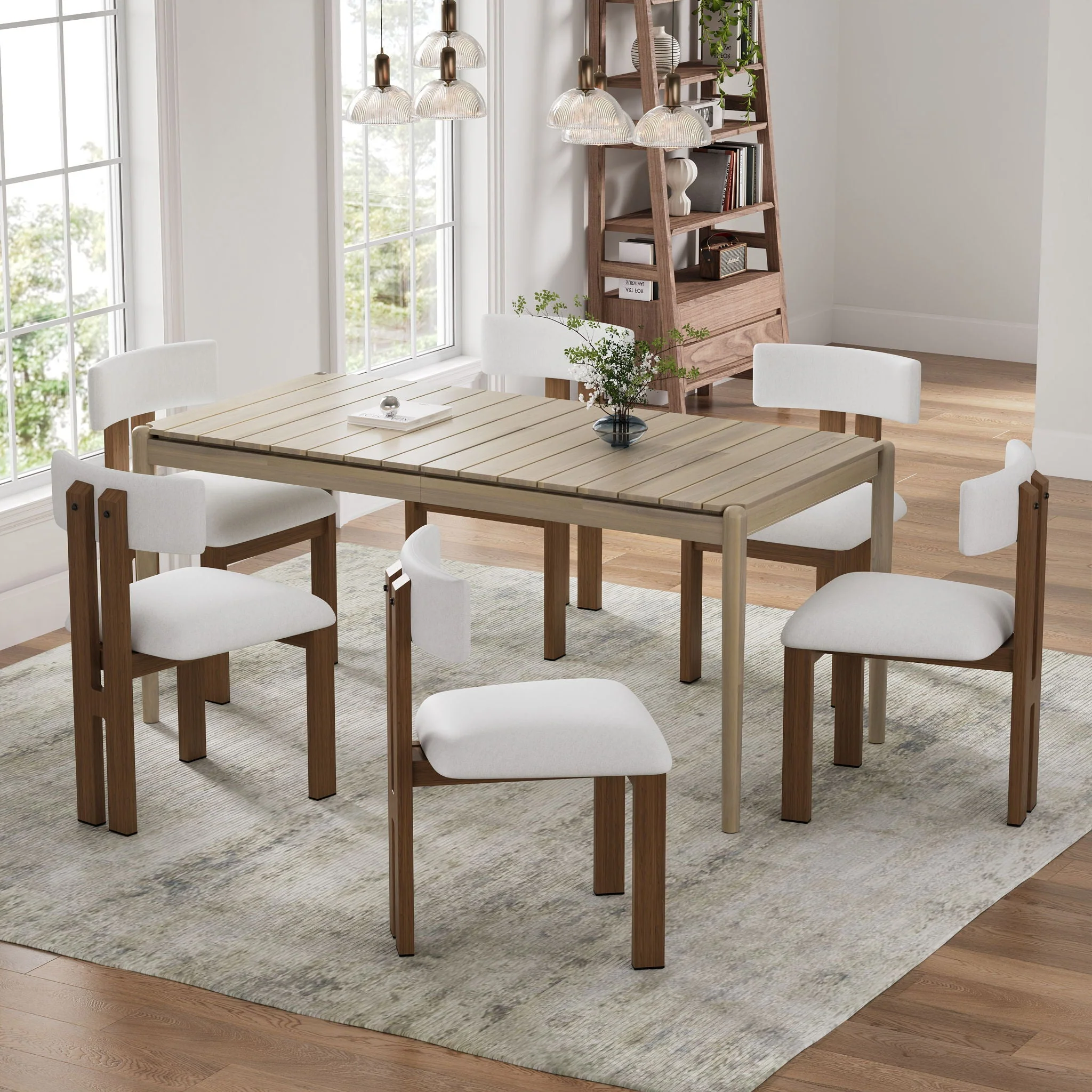 Modern Upholstered Armless Dining Chairs With Metal Legs - Image 8