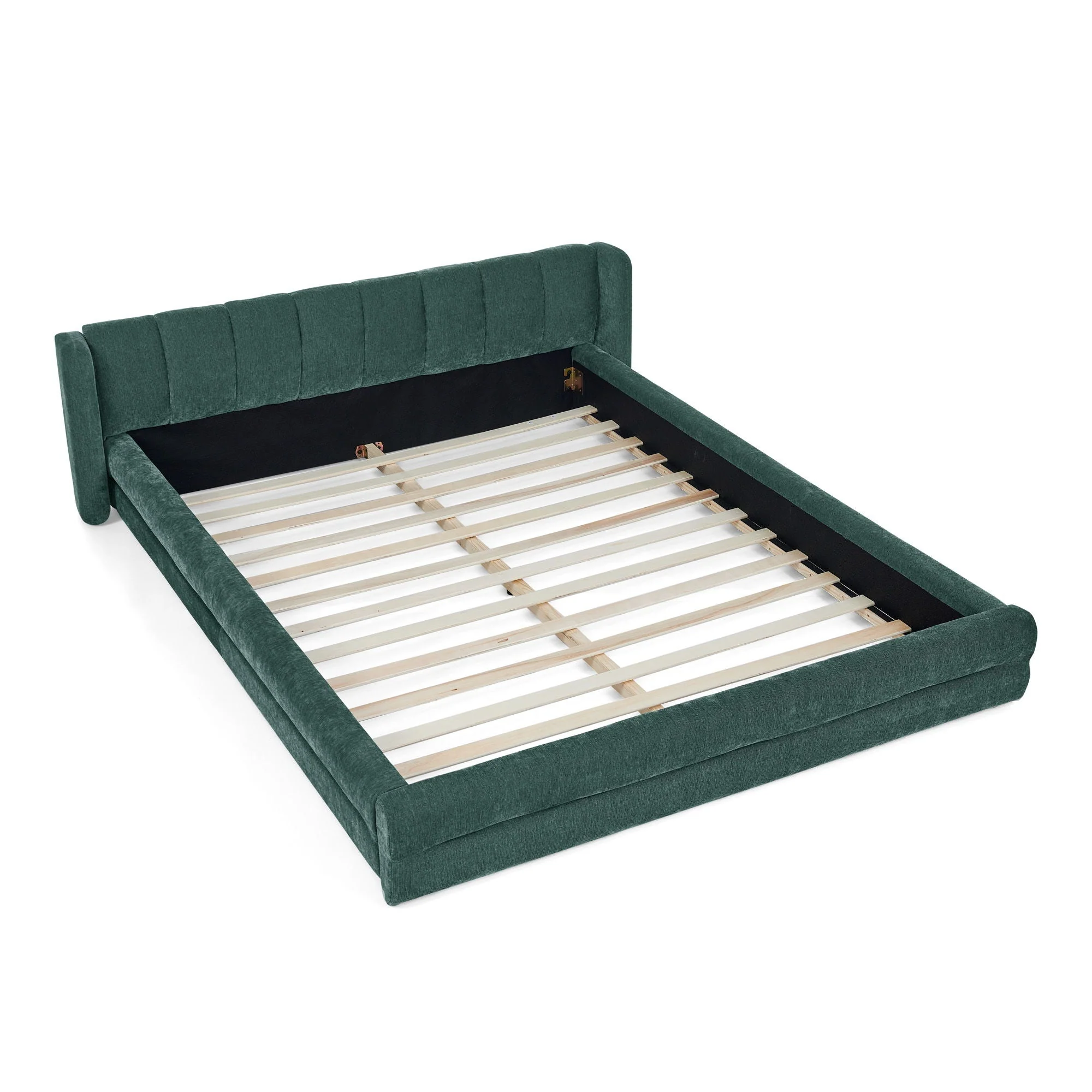 Modern Upholstered Bed Frame With Thick Fabric And Headboard - Image 3