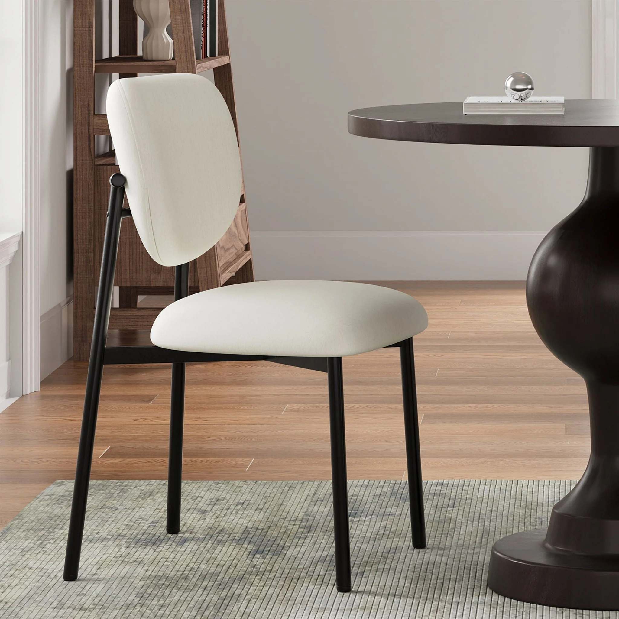 Modern Upholstered Dining Chairs With Metal Legs (Set of 2) - Beige - Image 2