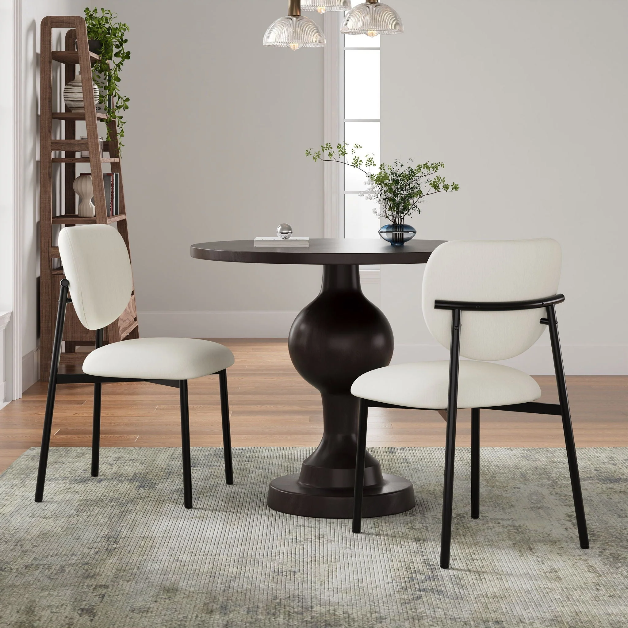 Modern Upholstered Dining Chairs With Metal Legs (Set of 2) - Beige - Image 4