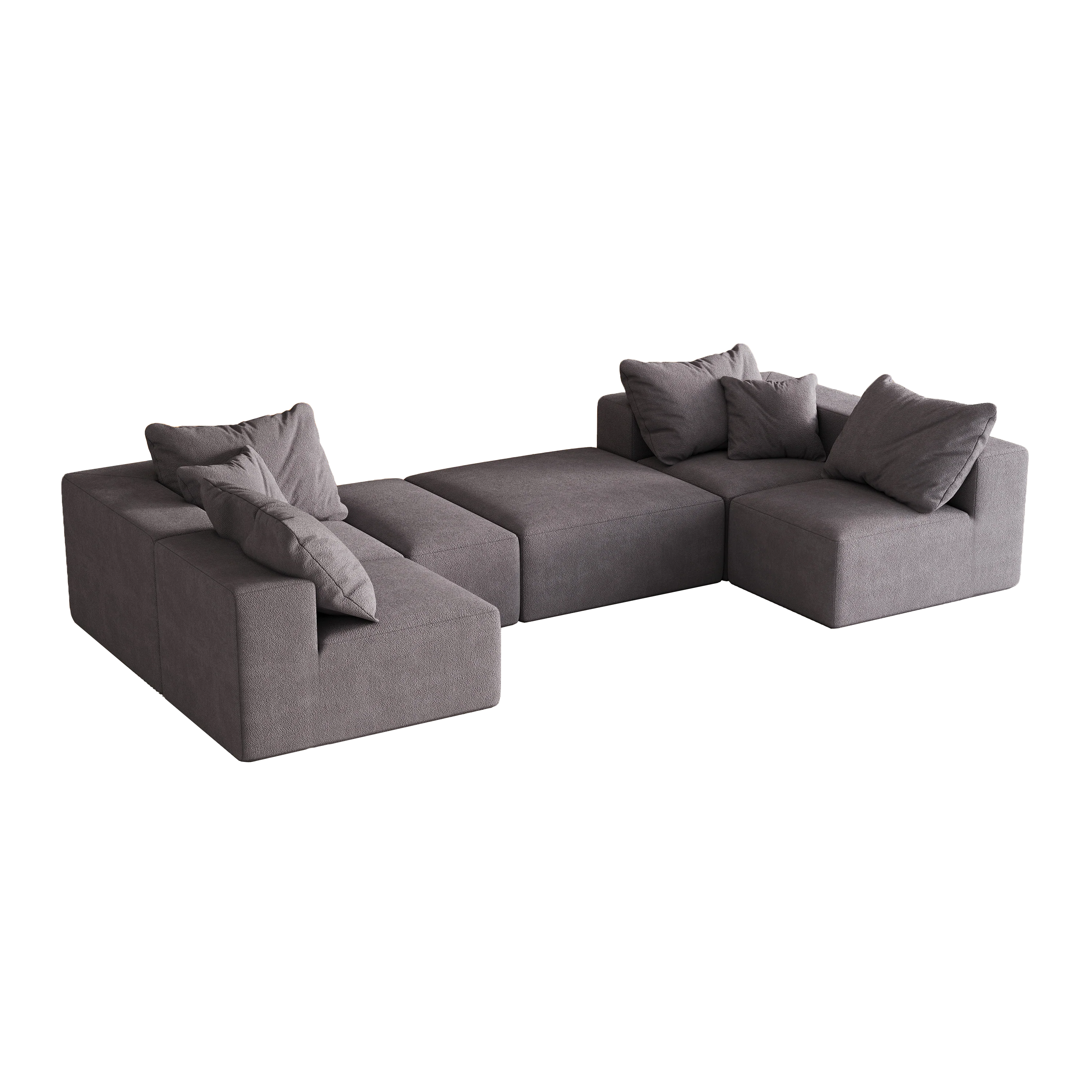 Modern Upholstered Sectional Boneless Couch Set - Image 10
