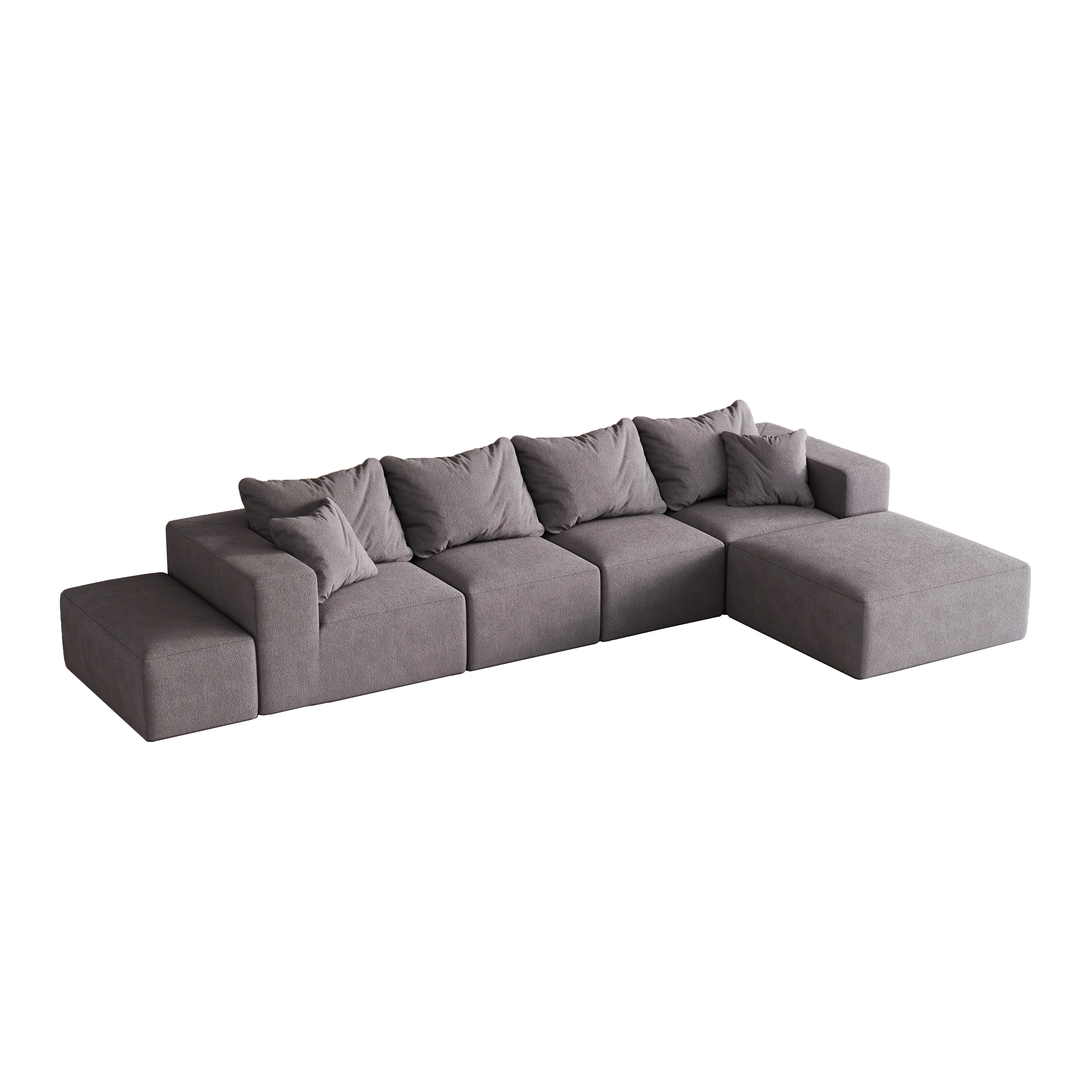 Modern Upholstered Sectional Boneless Couch Set - Image 12