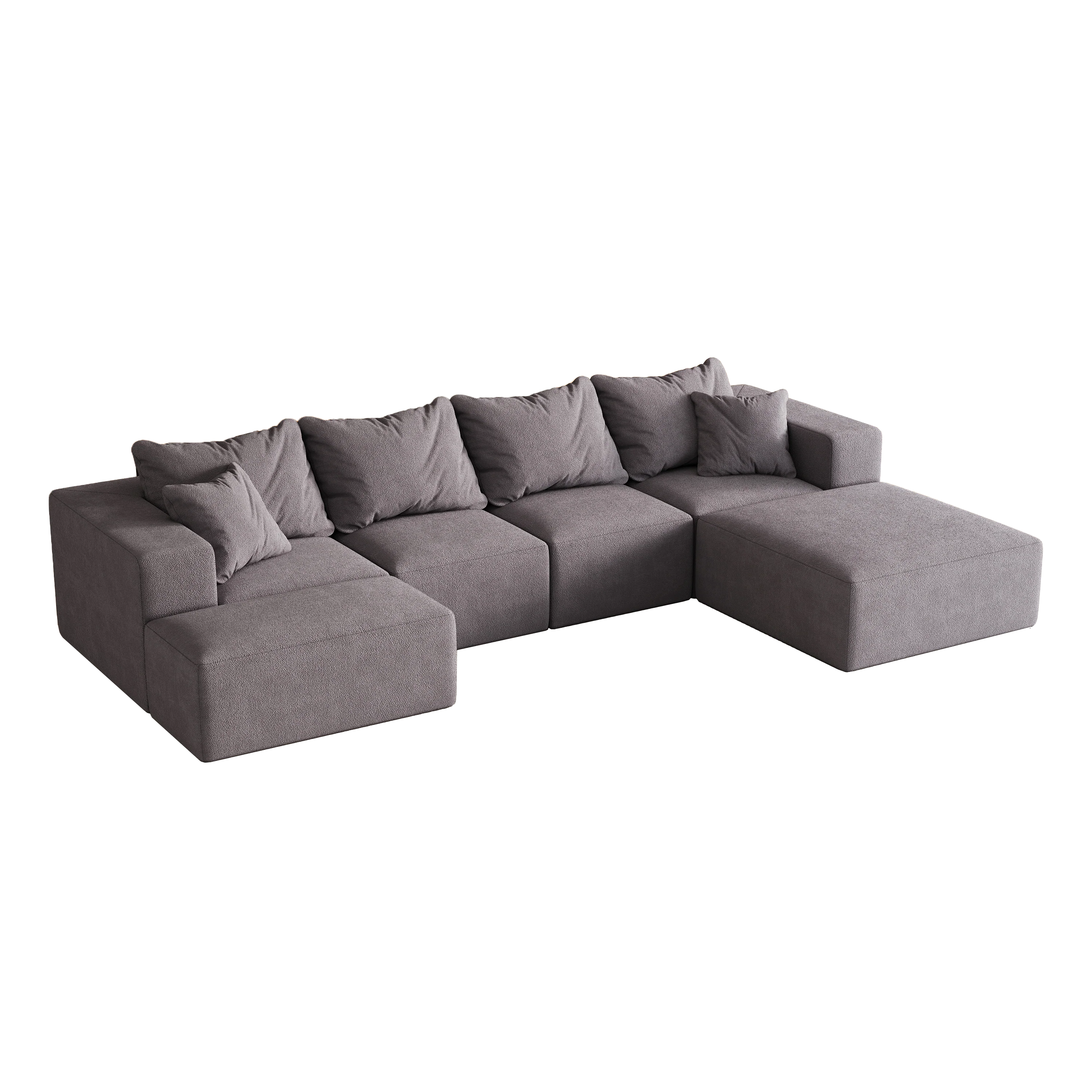 Modern Upholstered Sectional Boneless Couch Set - Image 15
