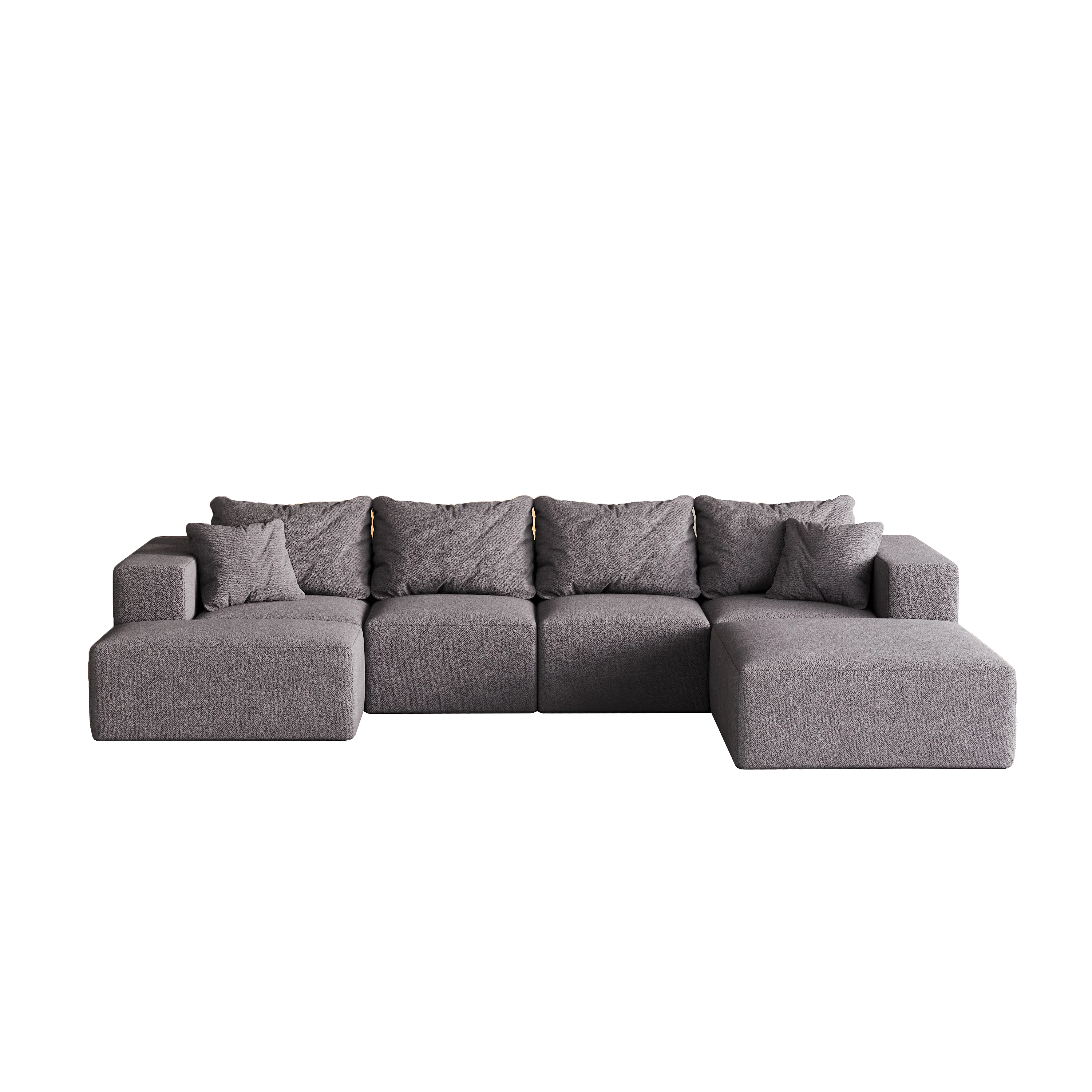 Modern Upholstered Sectional Boneless Couch Set - Image 16