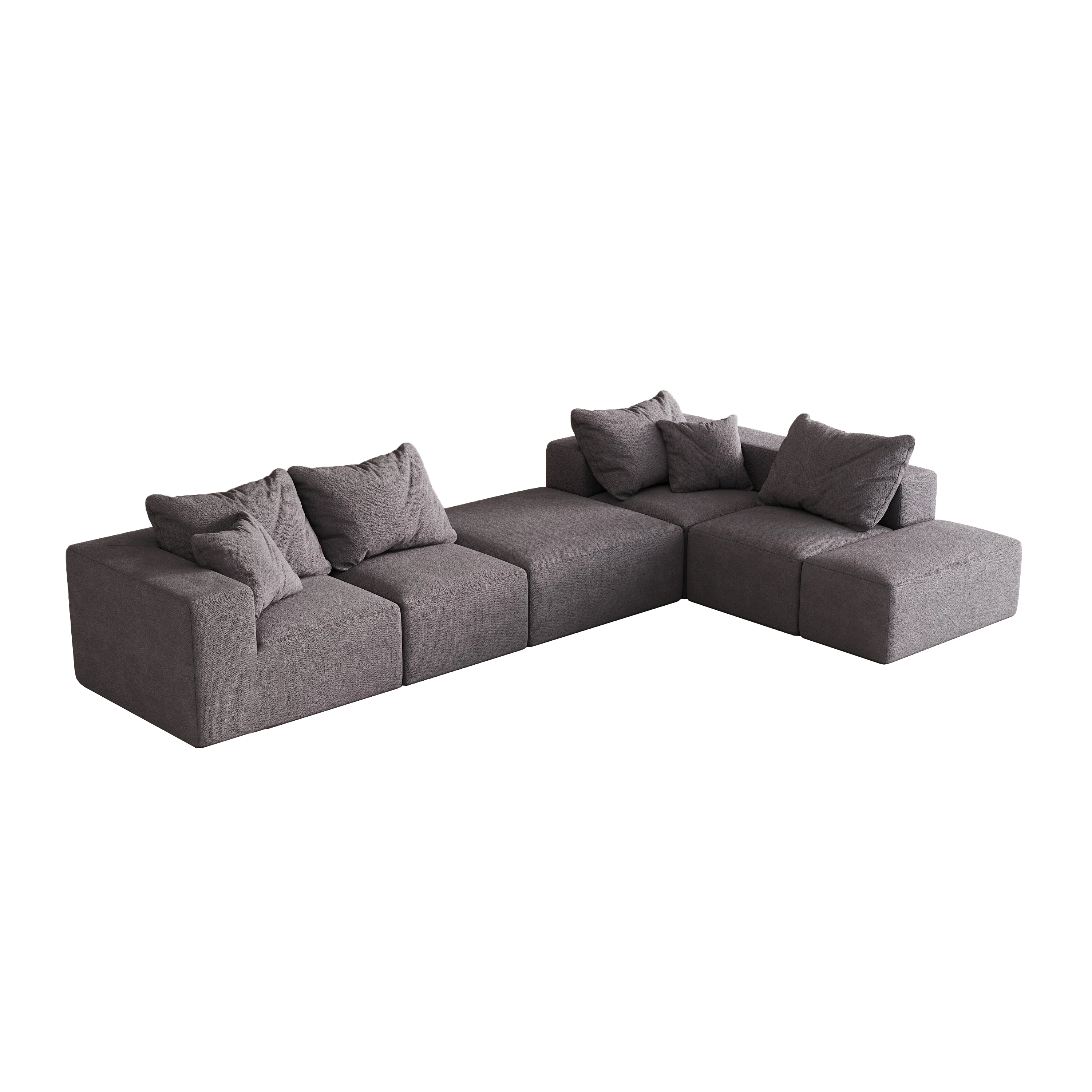 Modern Upholstered Sectional Boneless Couch Set - Image 17