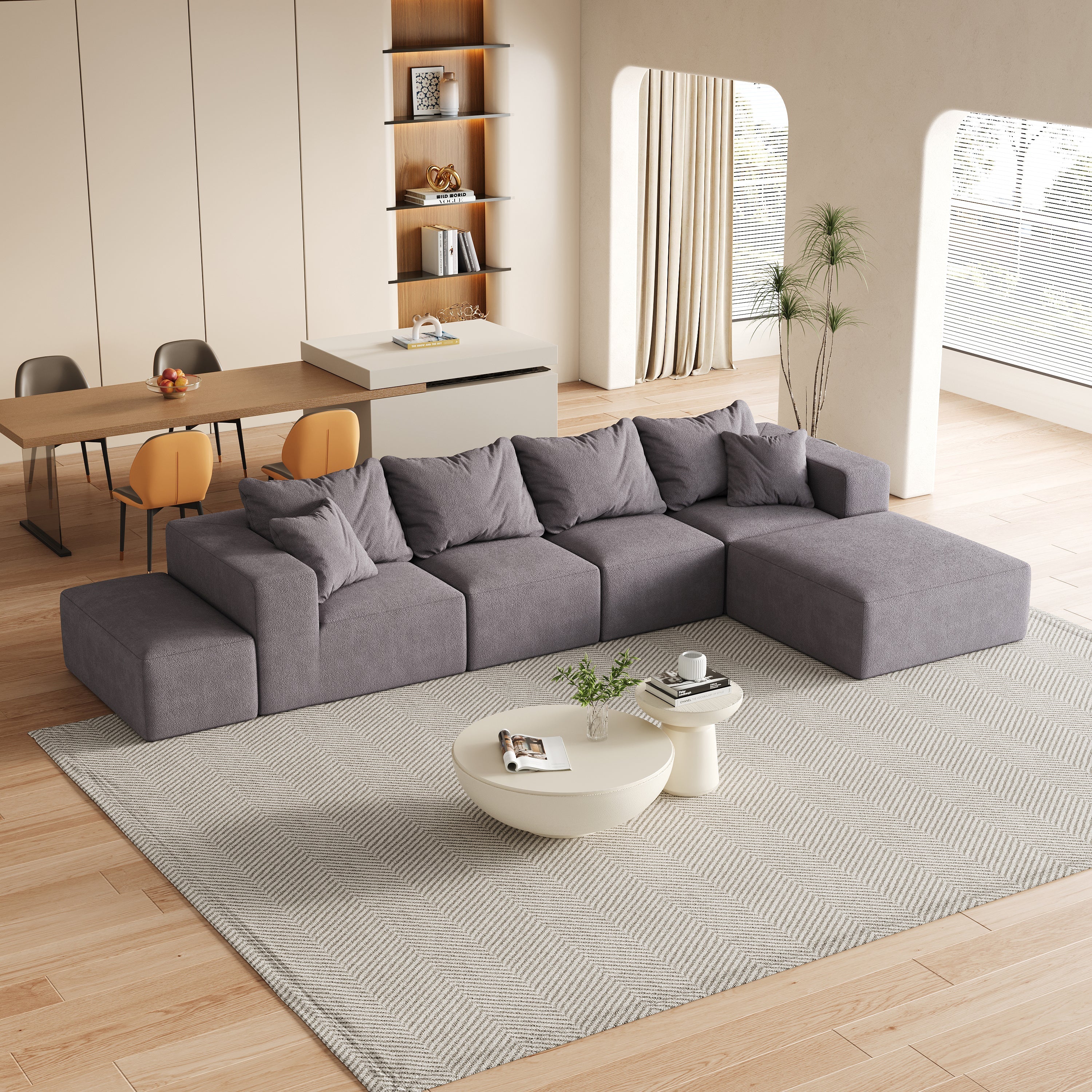 Modern Upholstered Sectional Boneless Couch Set - Image 20