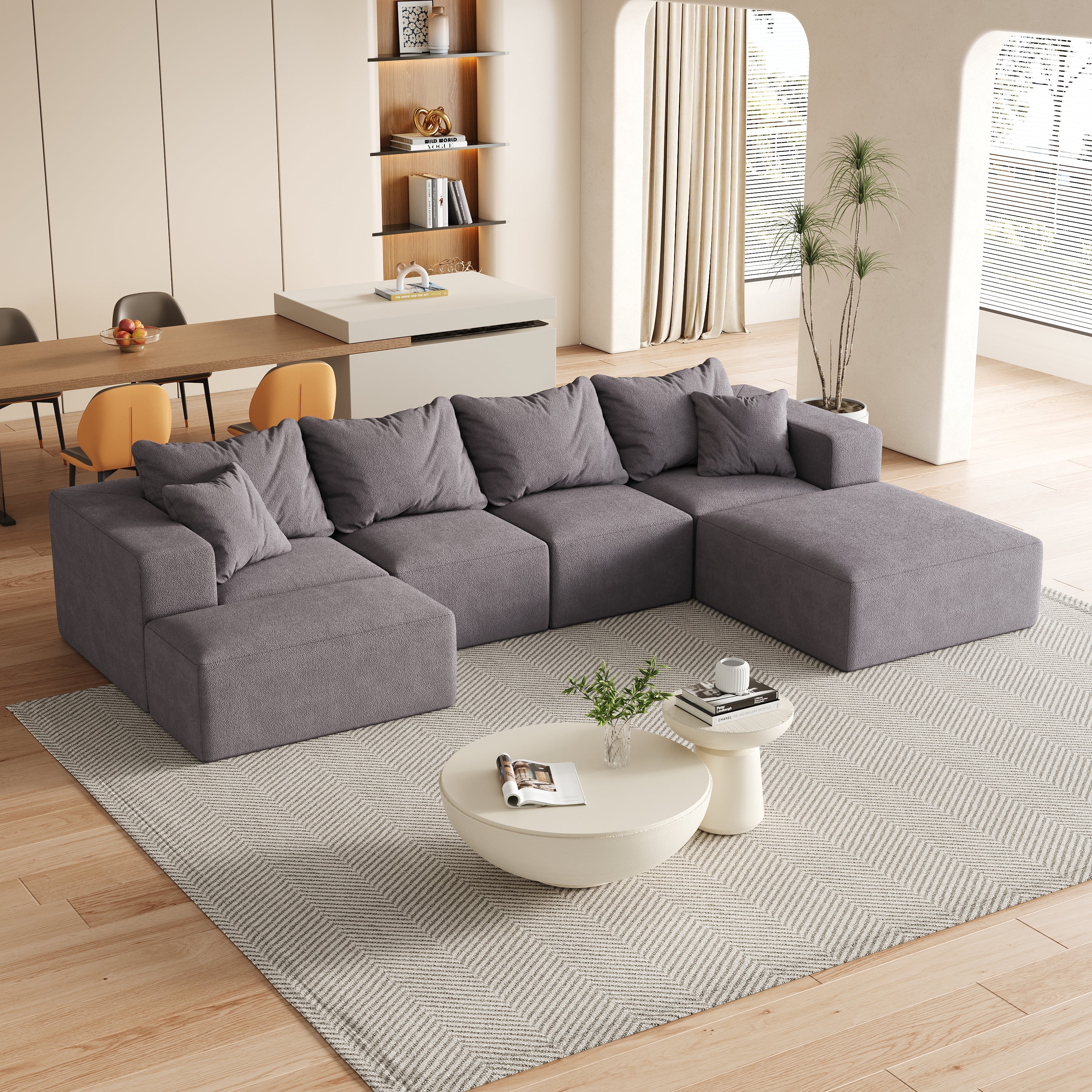 Modern Upholstered Sectional Boneless Couch Set - Image 23