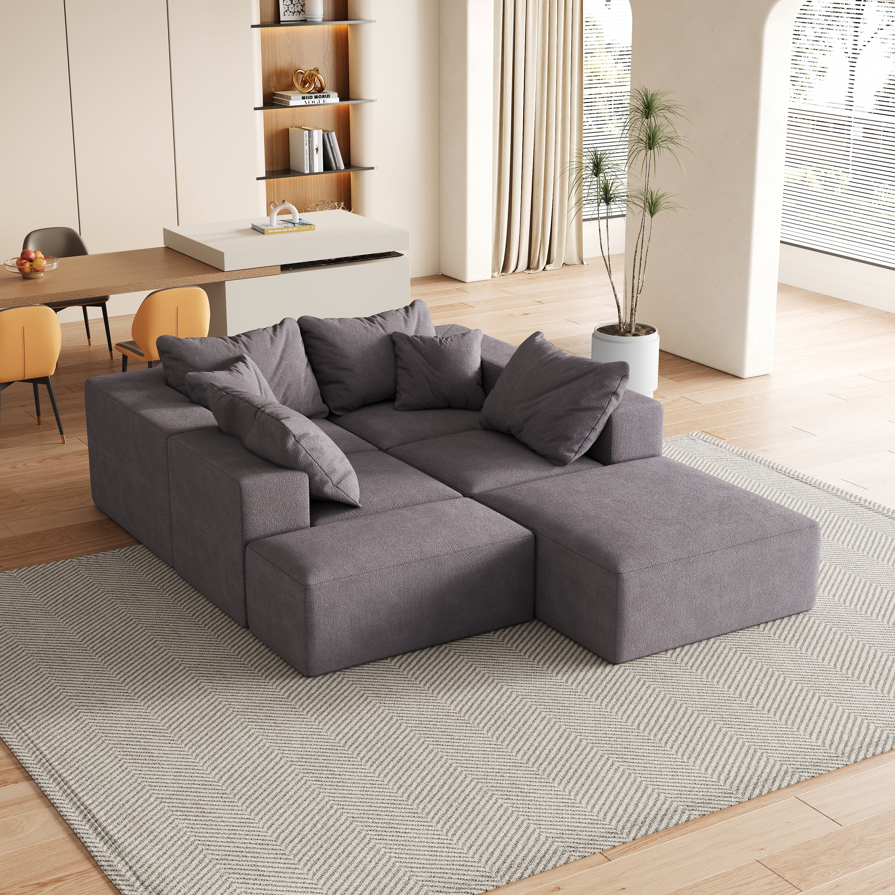 Modern Upholstered Sectional Boneless Couch Set - Image 24
