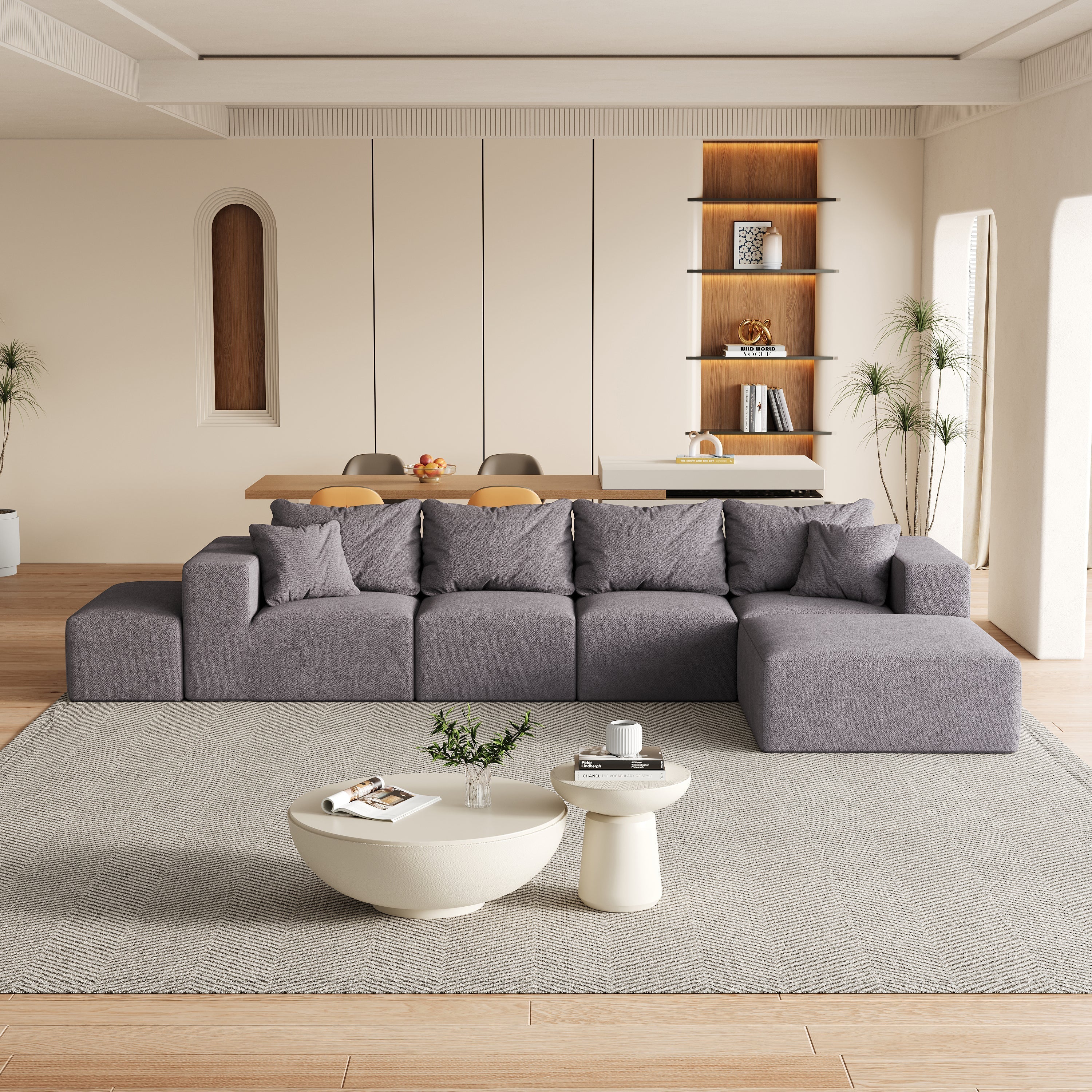 Modern Upholstered Sectional Boneless Couch Set - Image 25
