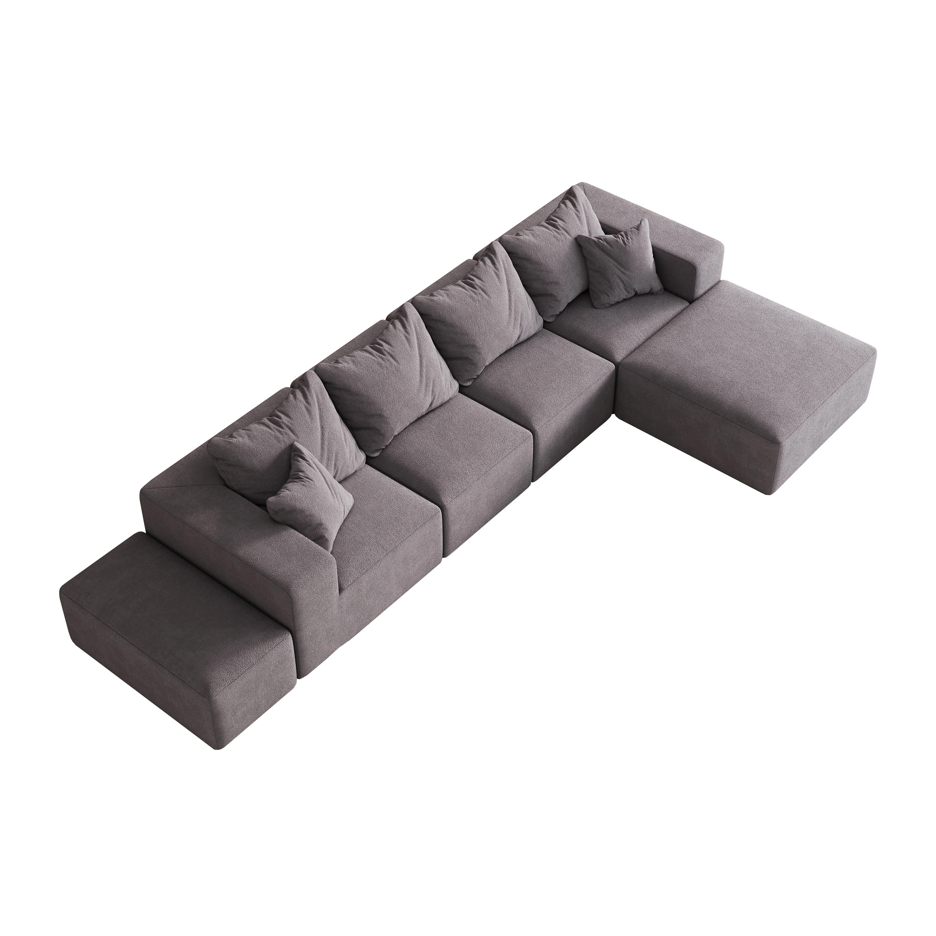 Modern Upholstered Sectional Boneless Couch Set - Image 5