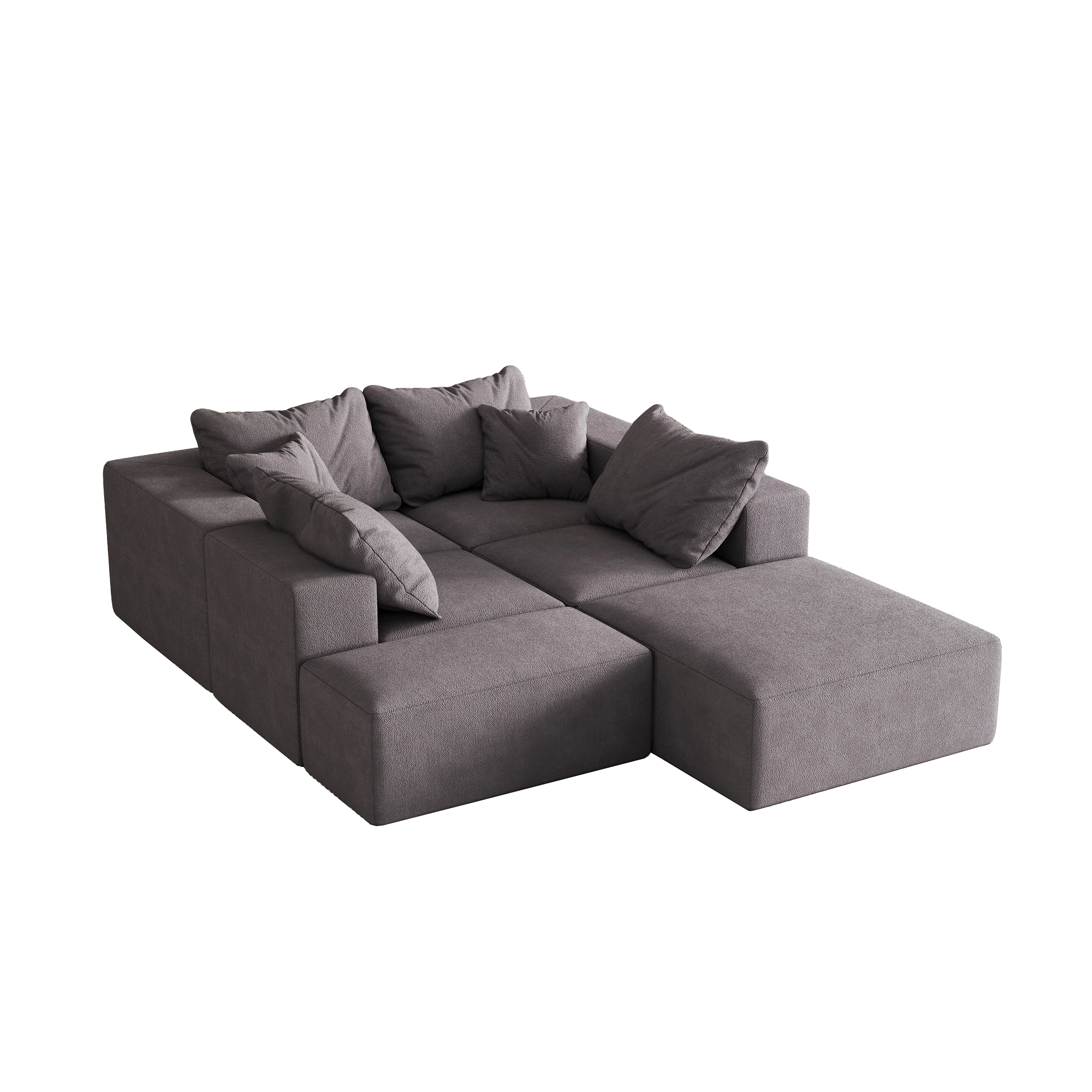 Modern Upholstered Sectional Boneless Couch Set - Image 6