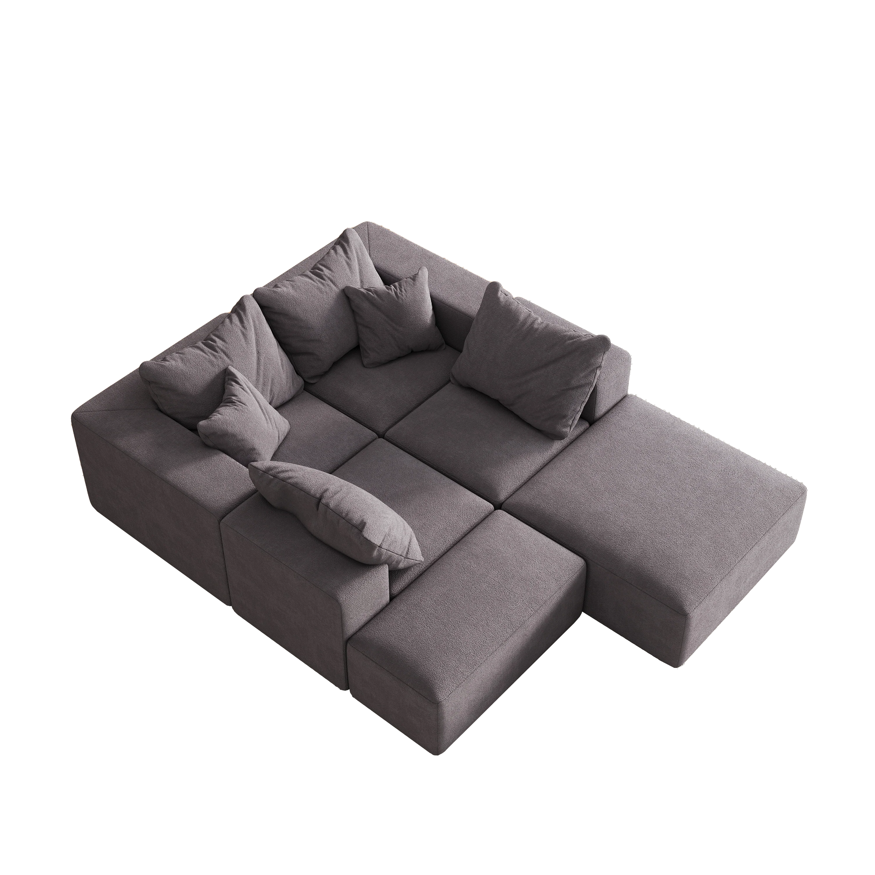 Modern Upholstered Sectional Boneless Couch Set - Image 7