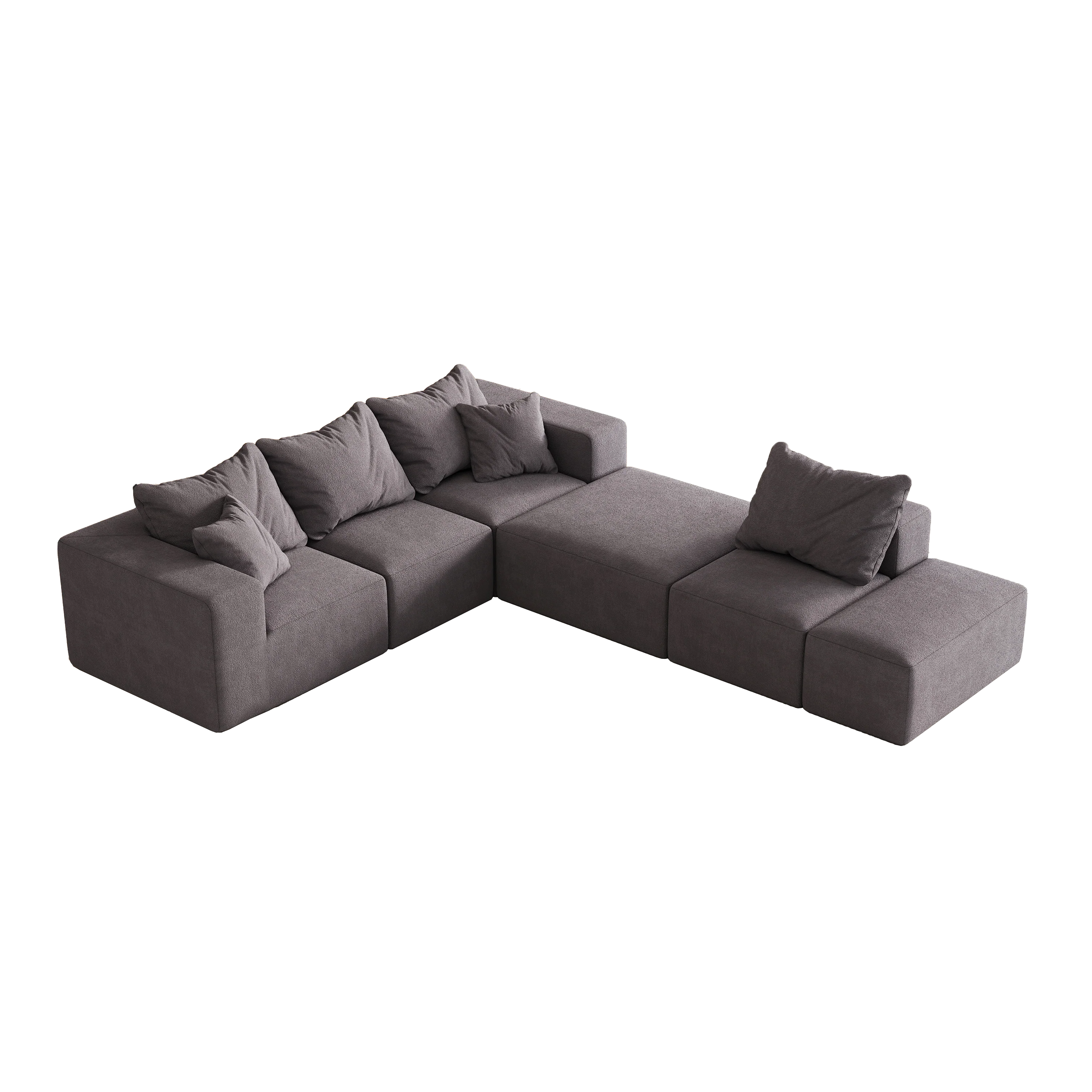 Modern Upholstered Sectional Boneless Couch Set - Image 8