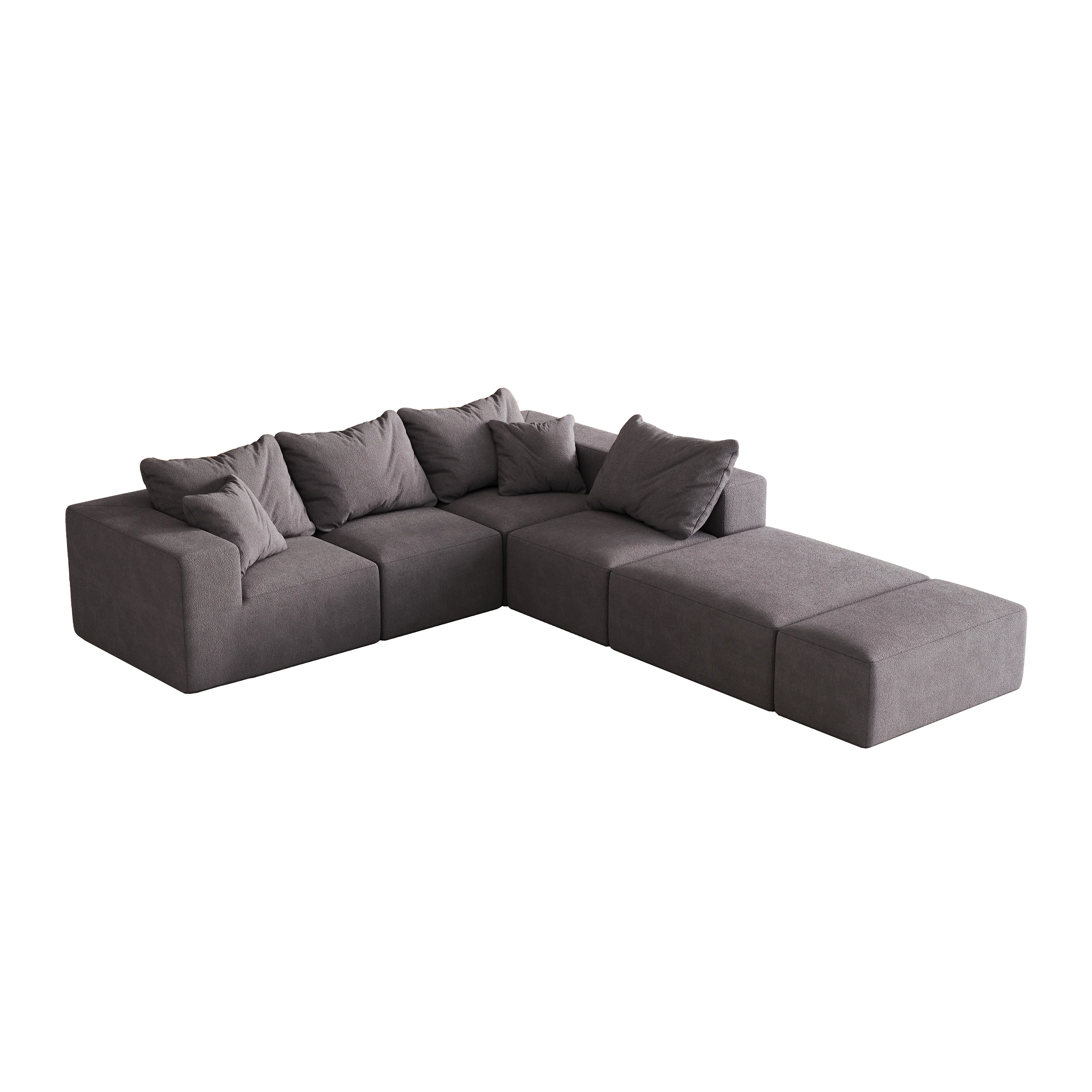 Modern Upholstered Sectional Boneless Couch Set - Image 9
