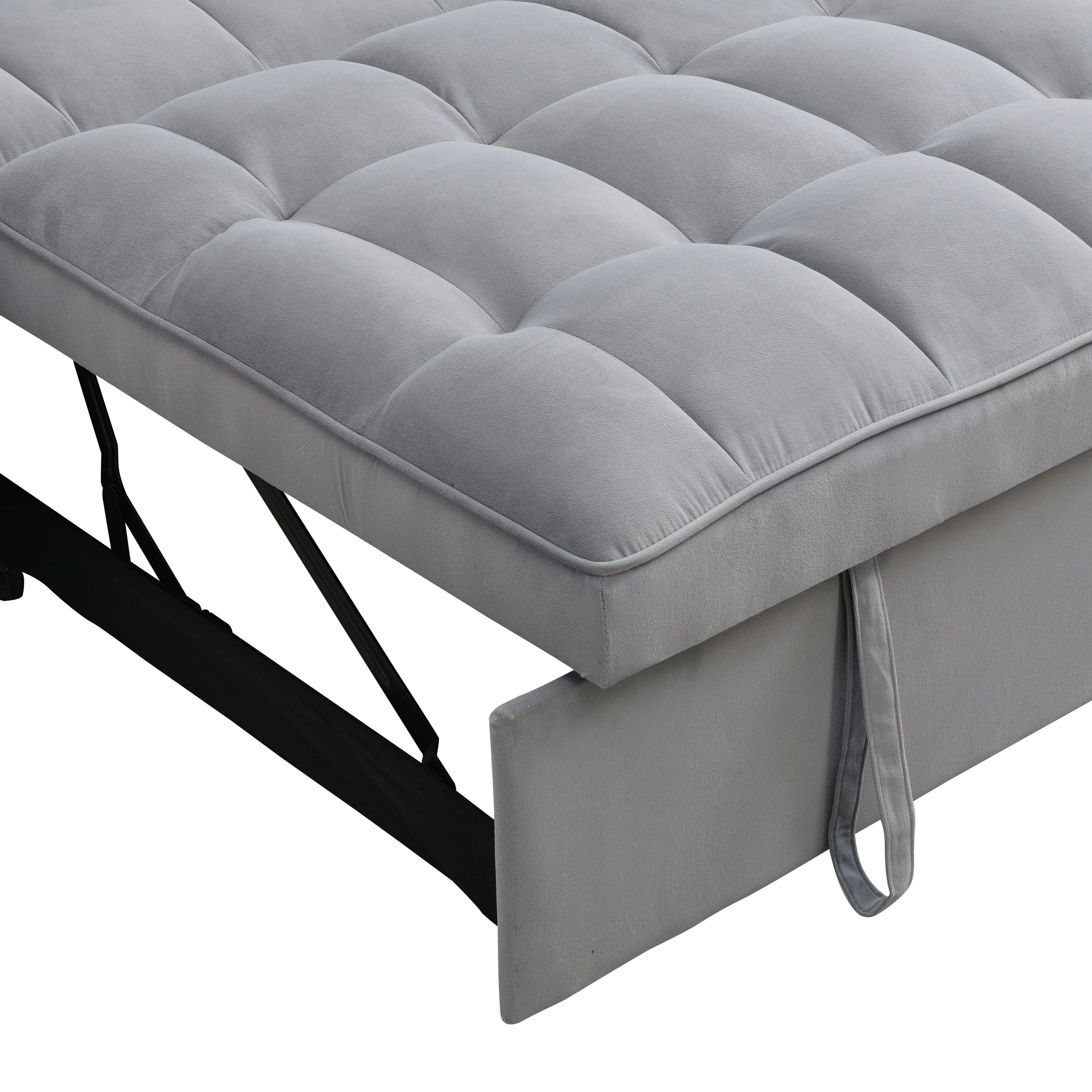 Modern Velvet Loveseat Futon Sofa Couch with Pullout Bed - Image 18