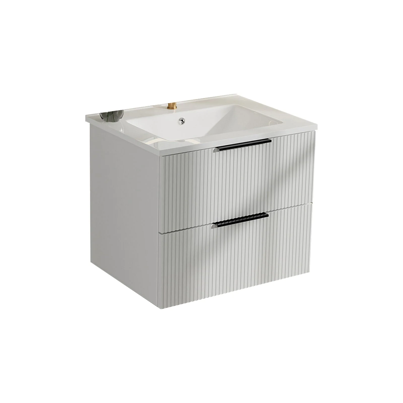 Modern Wall Mounted Floating Bathroom Vanity With Sink And Drawers - Image 2