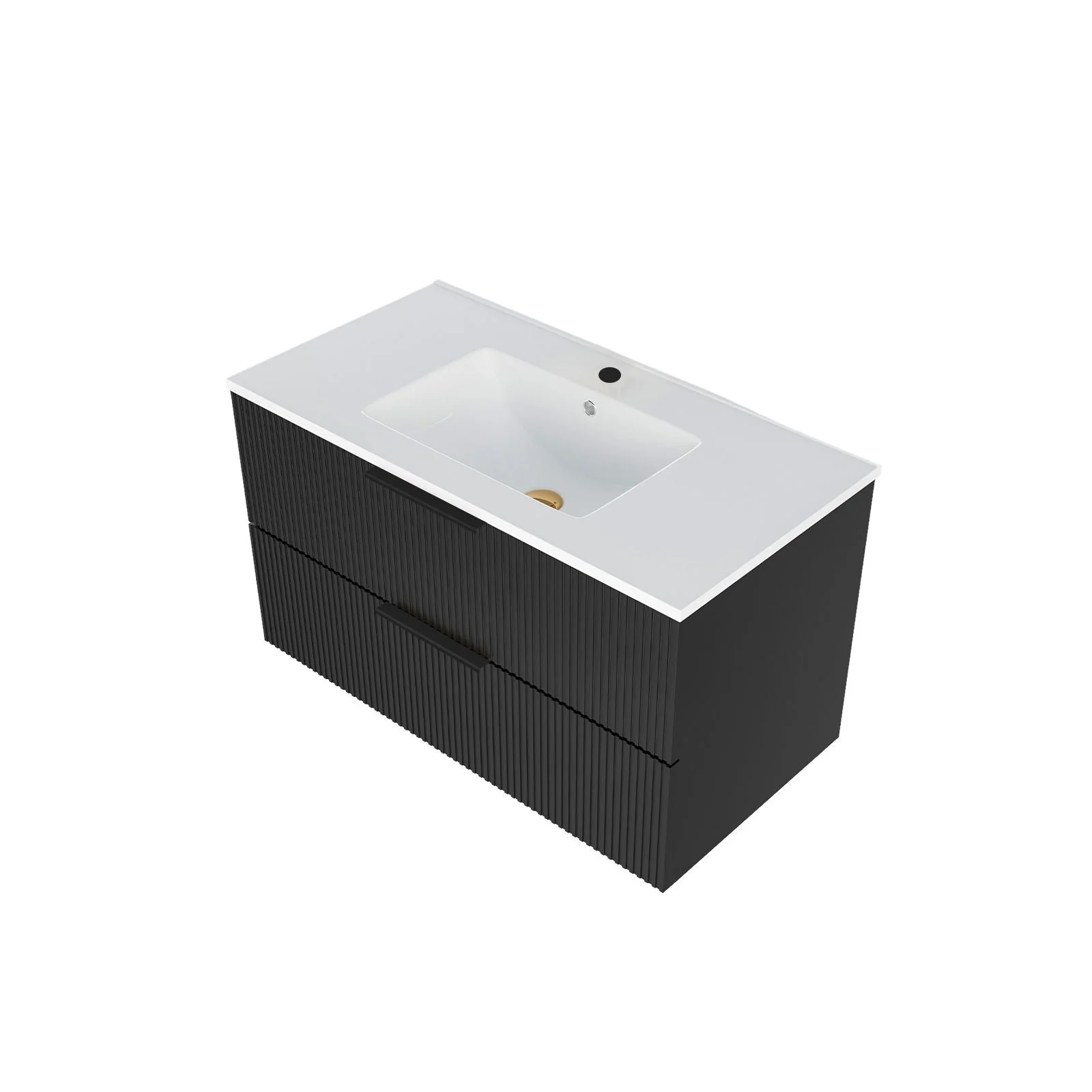 Modern Wall Mounted Floating Bathroom Vanity With Sink And Drawers - Image 3