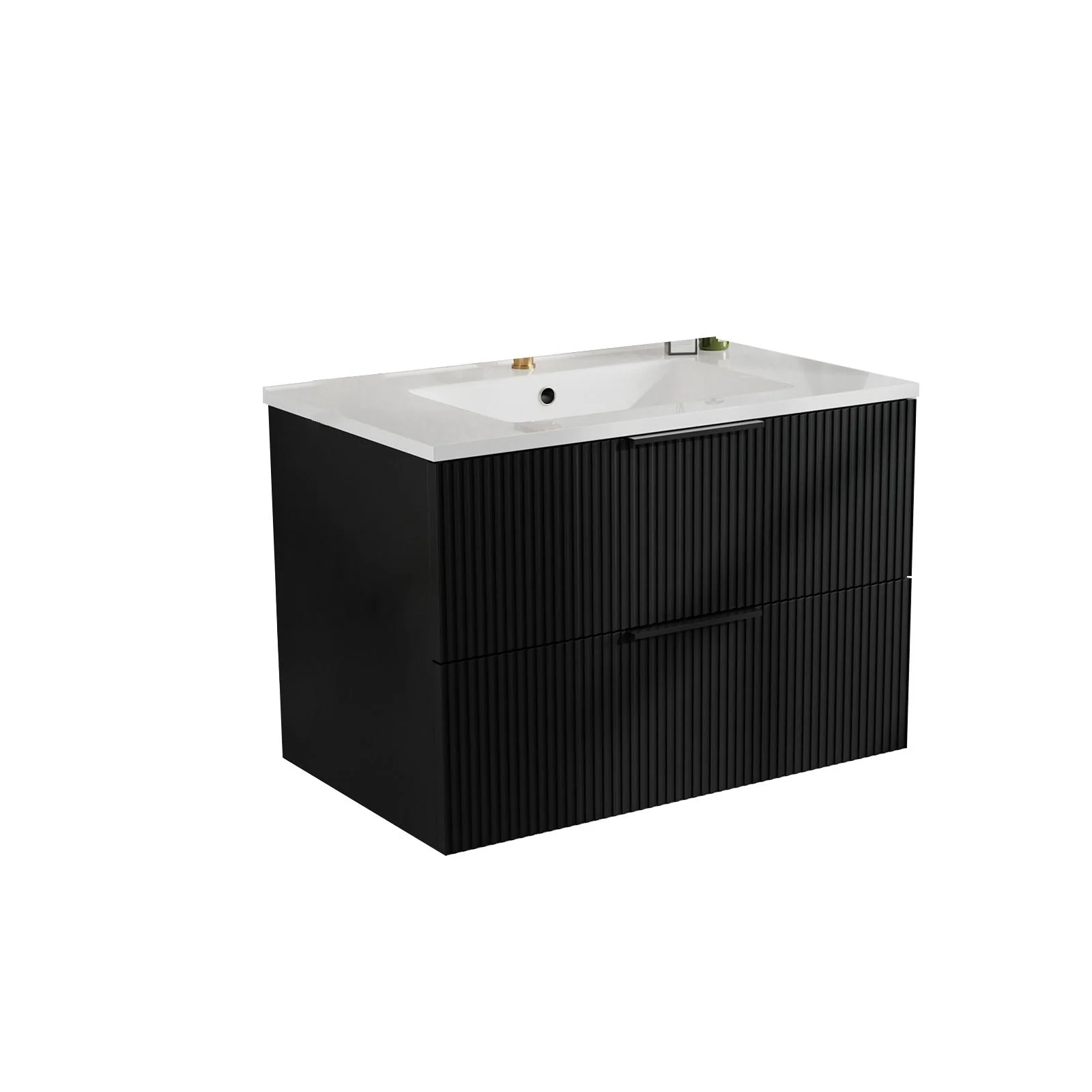 Modern Wall Mounted Floating Bathroom Vanity With Sink And Drawers - Image 4