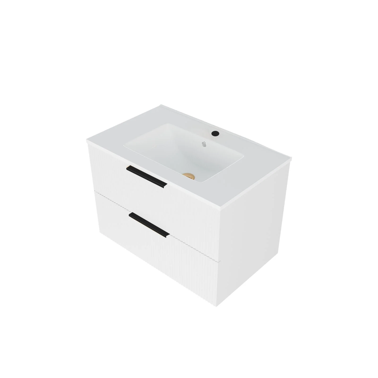 Modern Wall Mounted Floating Bathroom Vanity With Sink And Drawers - Image 6