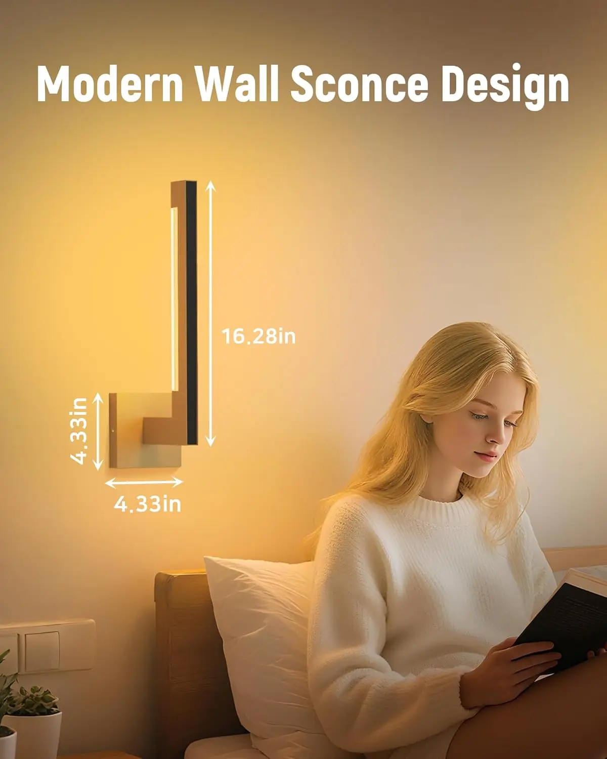 Modern Wall Sconces Dimmable RGB LED Wall Light with Remote for Living Room Bedroom - Image 3