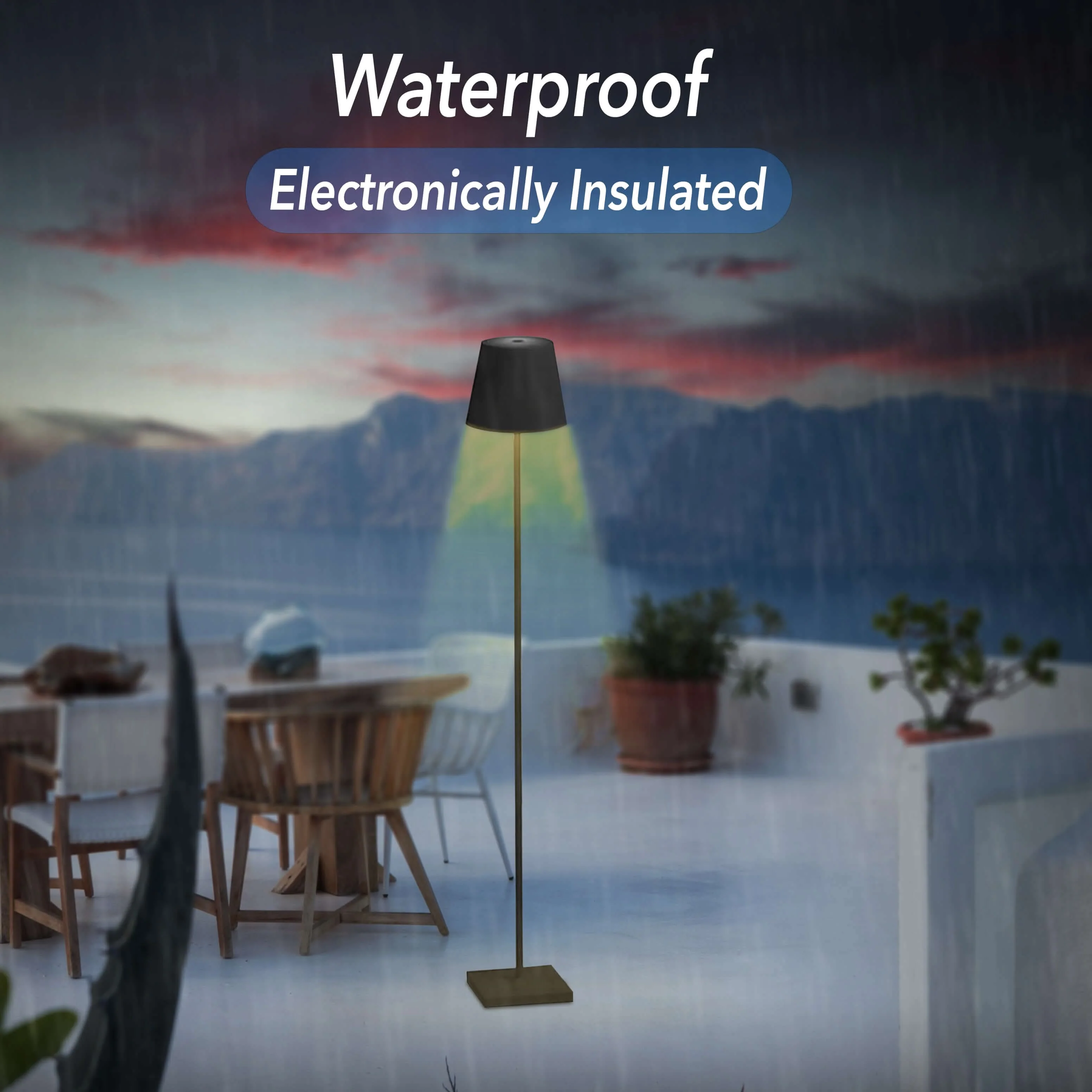 Modern Wireless LED Floor Lamp with Touch Dimmer Rechargeable Indoor Outdoor IP54 - Image 4