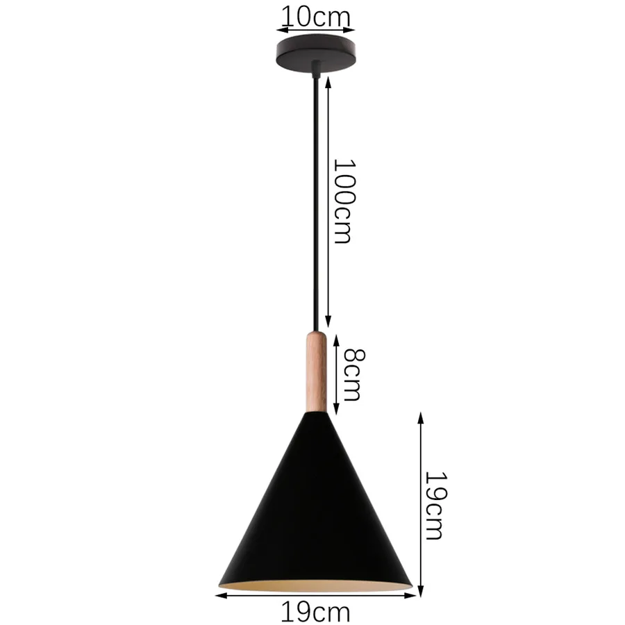 Modern Wood & Aluminum Pendant Ceiling Light E27 Dining Table Kitchen Bedside - Image 11