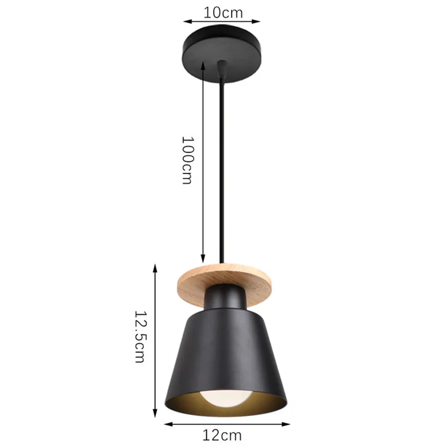 Modern Wood & Aluminum Pendant Ceiling Light E27 Dining Table Kitchen Bedside - Image 20