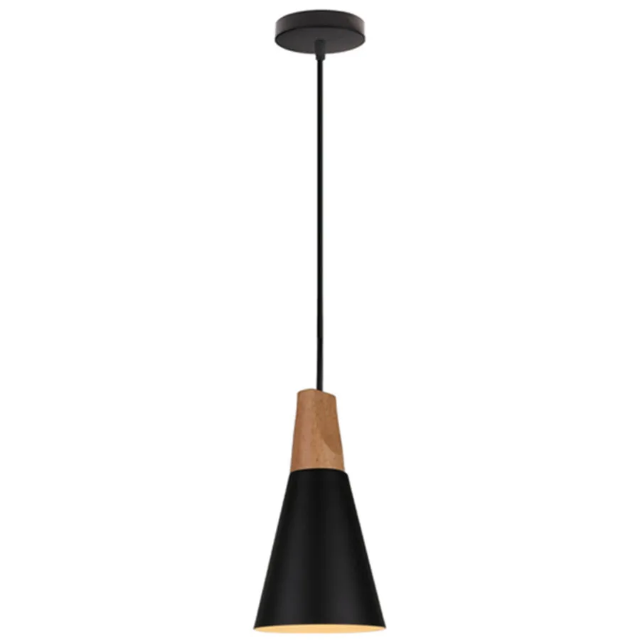 Modern Wood & Aluminum Pendant Ceiling Light E27 Dining Table Kitchen Bedside - Image 25