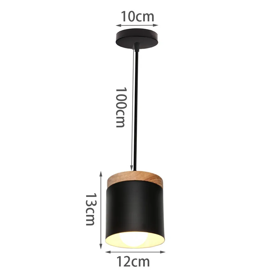 Modern Wood & Aluminum Pendant Ceiling Light E27 Dining Table Kitchen Bedside - Image 27