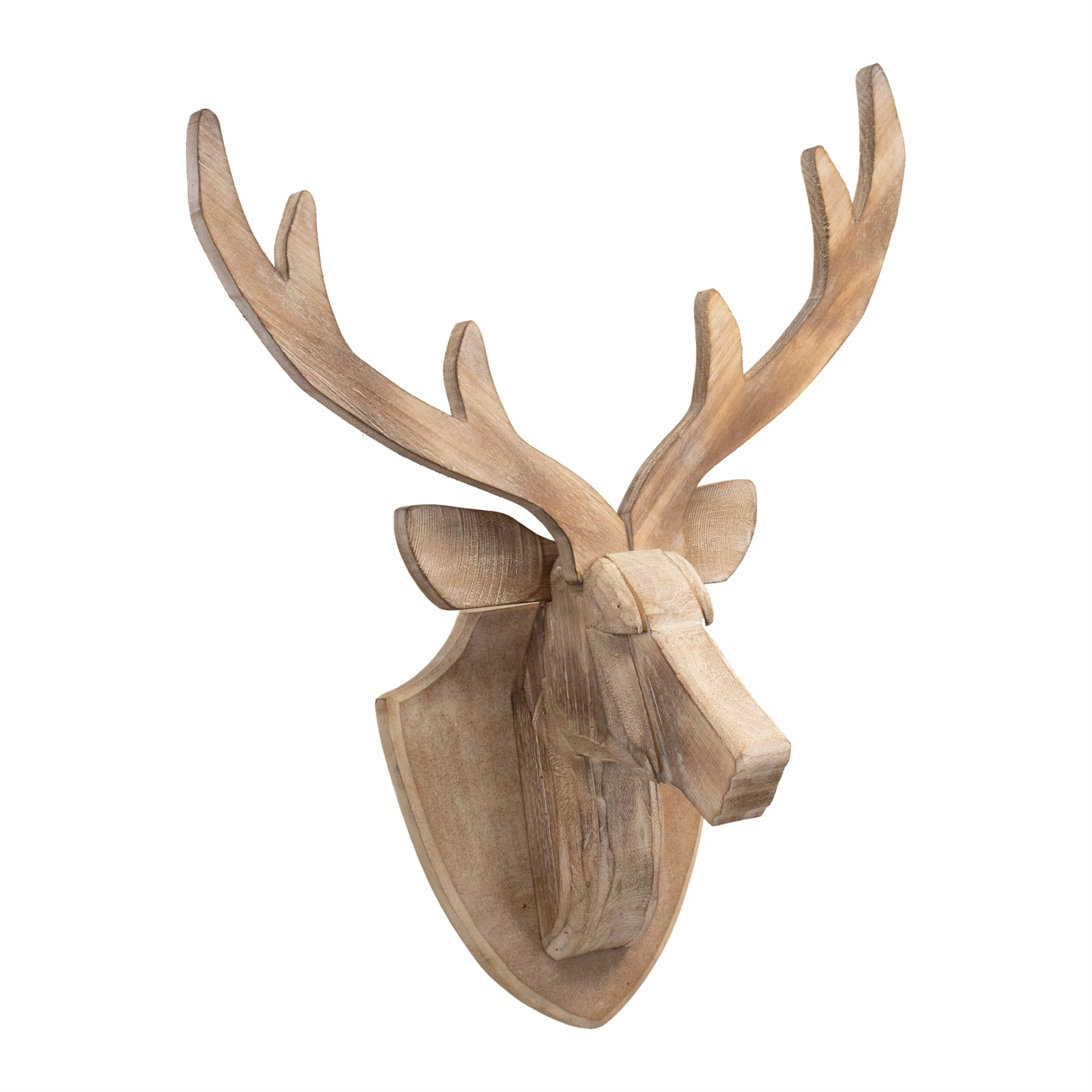 Modern Wood Deer Head Mount 21"H - Image 2