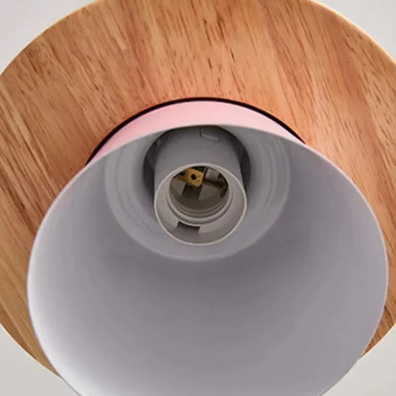Modern Wood Pendant Light Nordic Macaron Hanging Lamp for Living Room Bedside Decor - Image 4