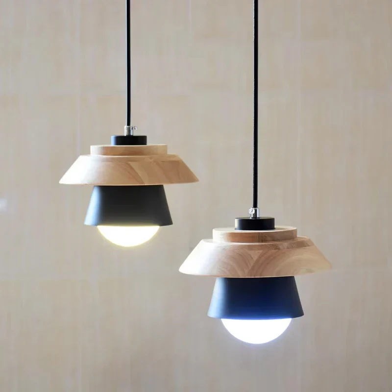 Modern Wood Pendant Light Nordic Macaron Hanging Lamp for Living Room Bedside Decor - Image 5