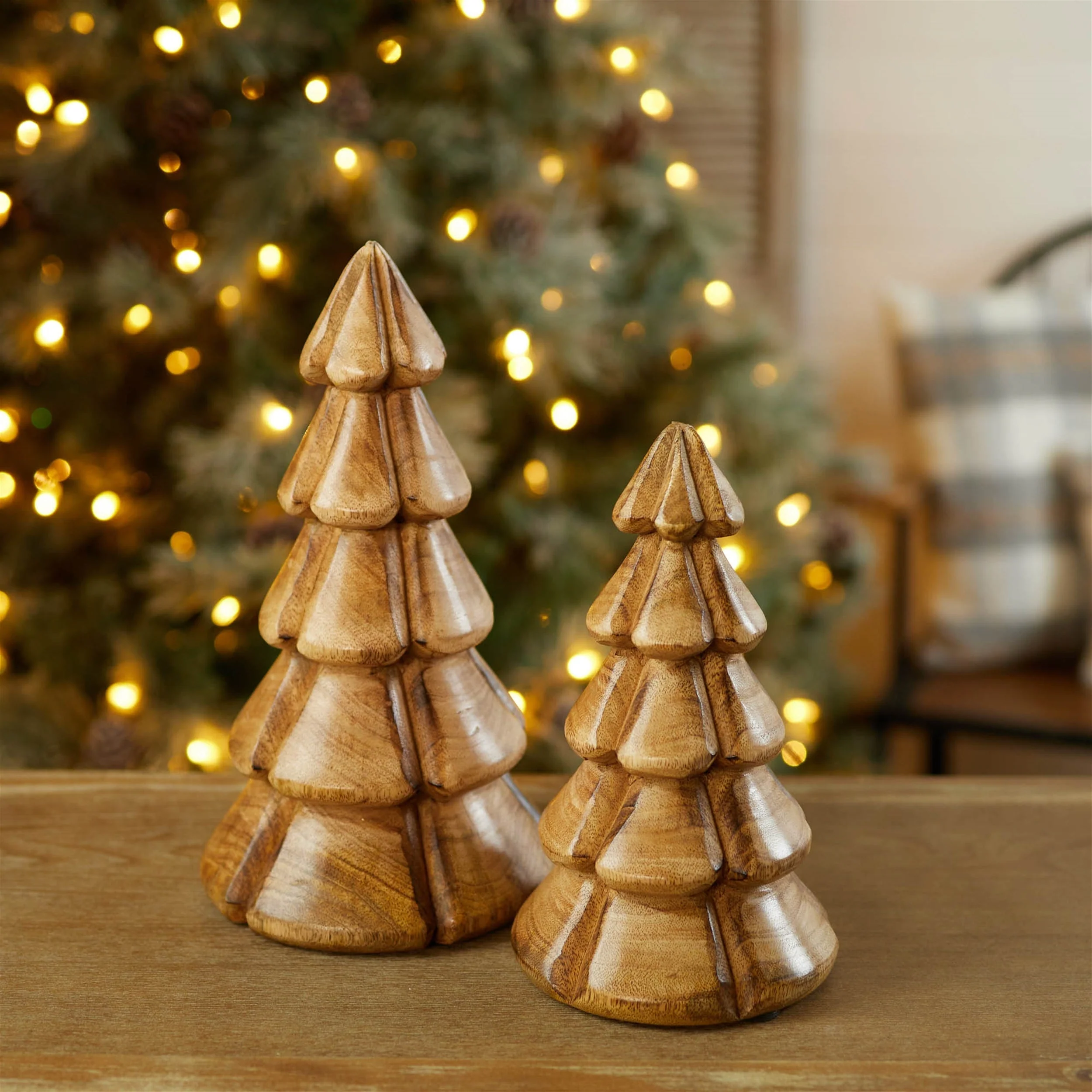 Modern Wood Pine Tree (Set of 2) - Image 2